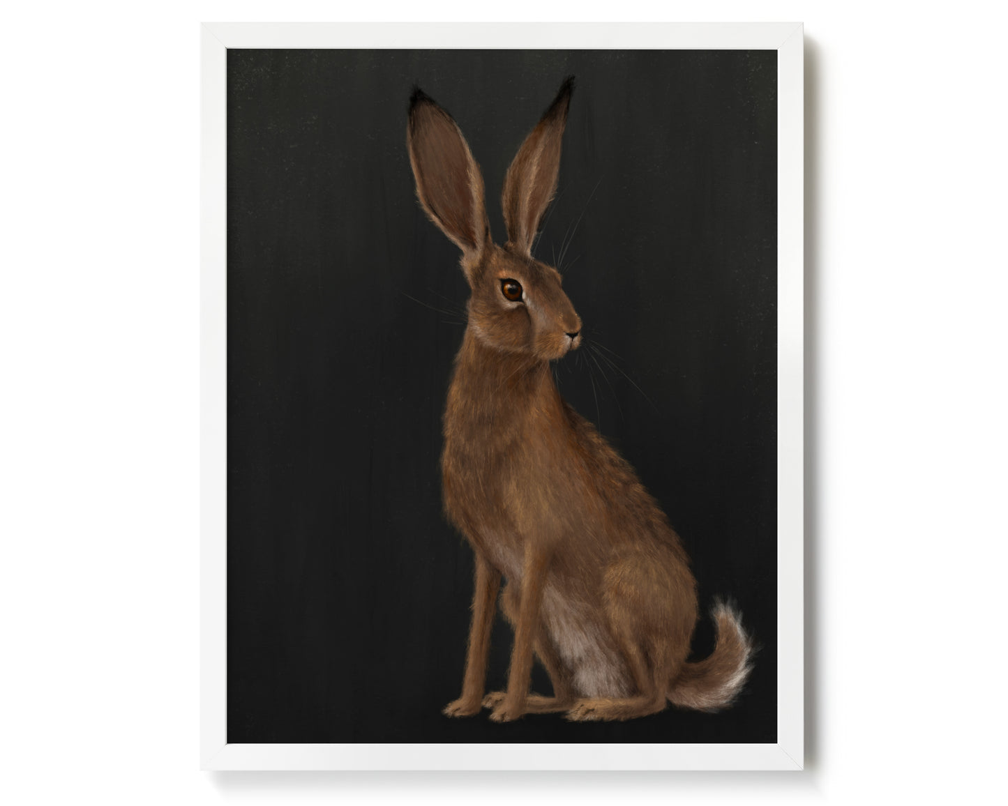"The Hare - Black Edition" by Catherine Hébert - Woodland Hare Giclée Art Print - Black Edition - 16"x20" size