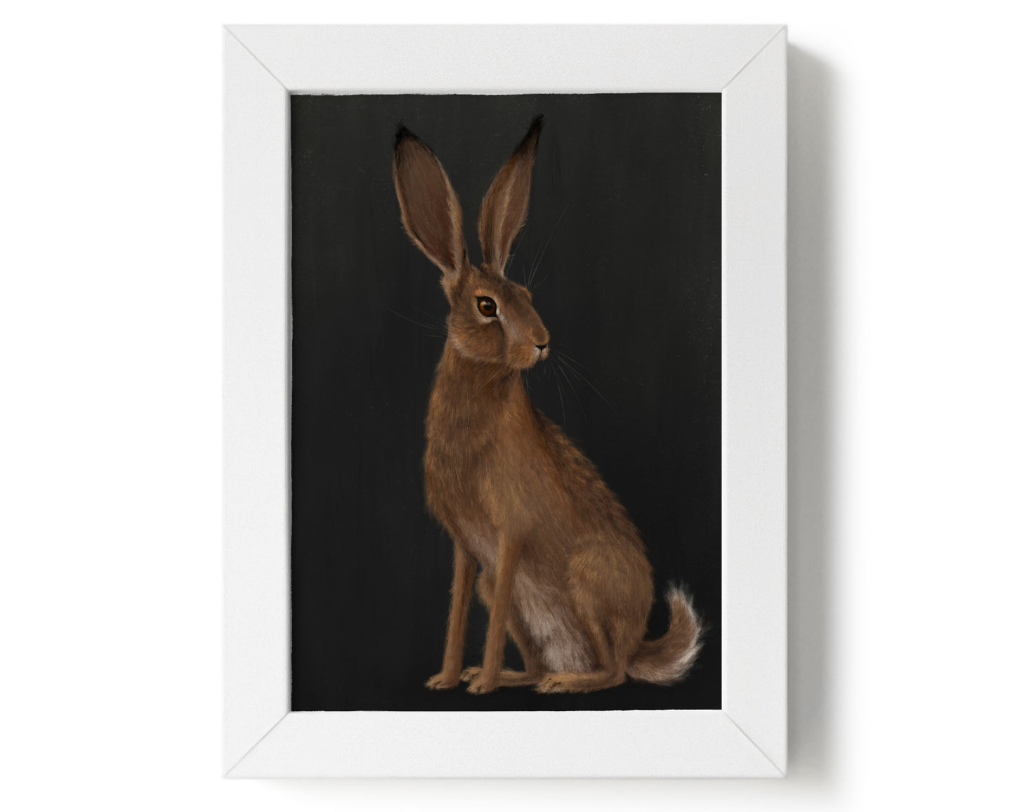 "The Hare - Black Edition" by Catherine Hébert - Woodland Hare Giclée Art Print - Black Edition - 5"x7" size