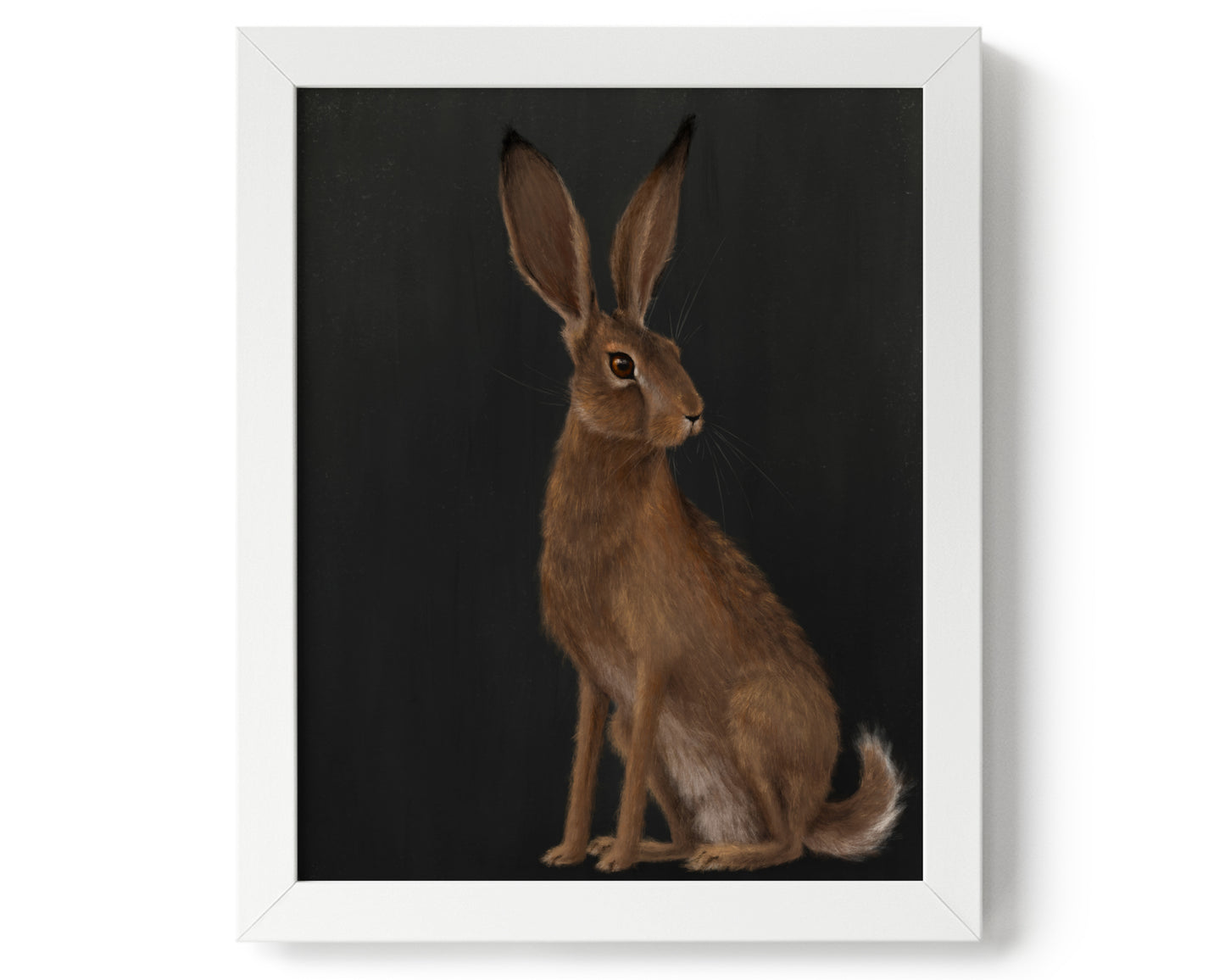 "The Hare - Black Edition" by Catherine Hébert - Woodland Hare Giclée Art Print - Black Edition - 8"x10" size