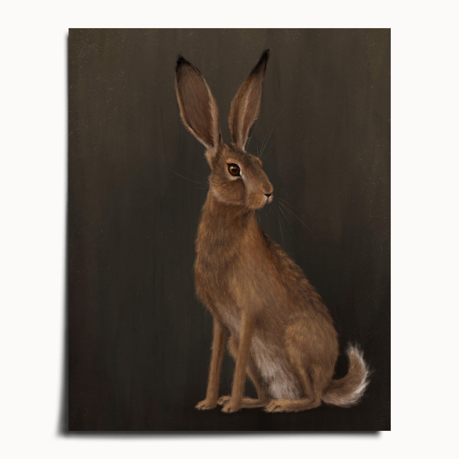 "The Hare - Brown Edition" by Catherine Hébert - Woodland Hare Fine Art Print - Brown Edition - 16"x20" size