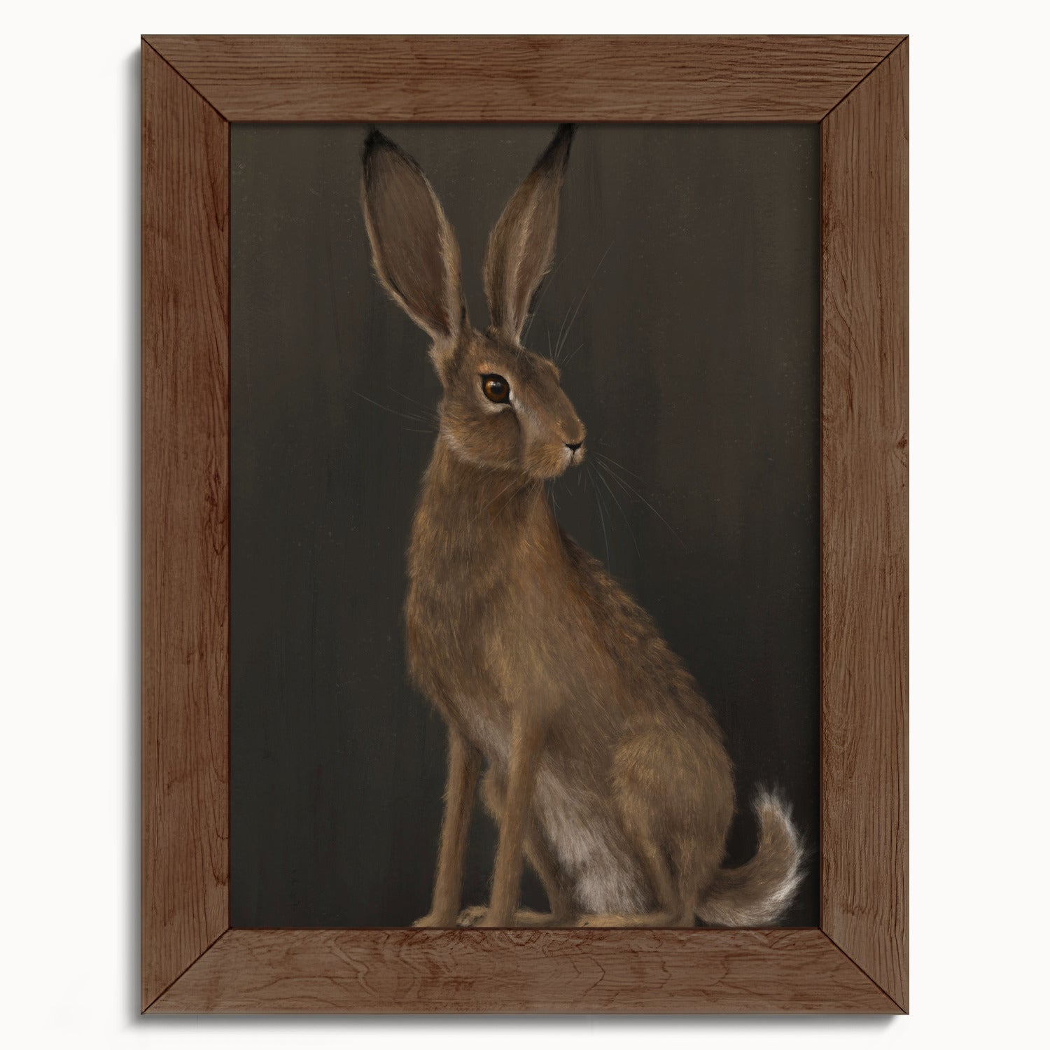 "The Hare - Brown Edition" by Catherine Hébert - Woodland Hare Fine Art Print - Brown Edition - 5"x7" size