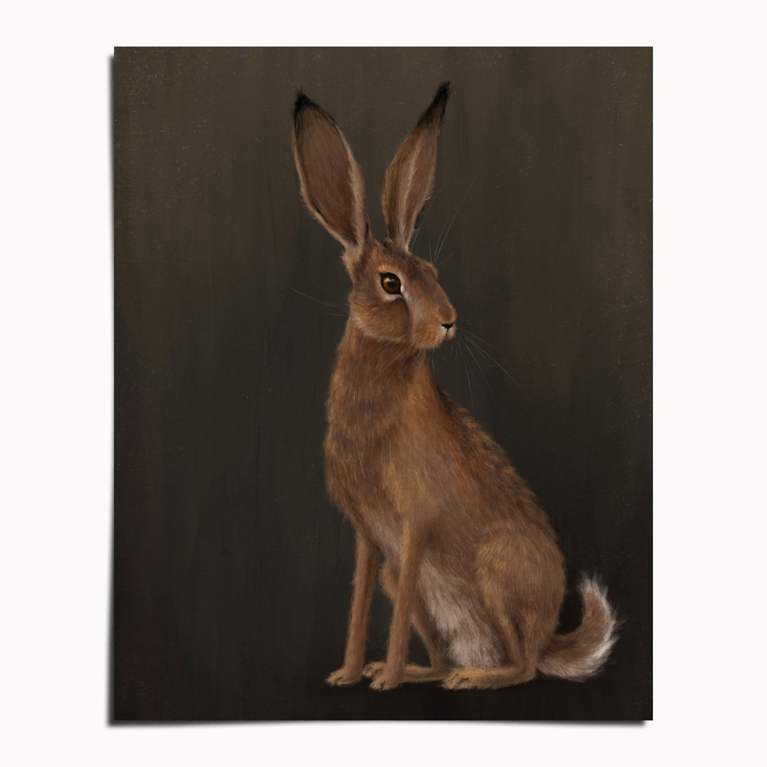 "The Hare - Brown Edition" by Catherine Hébert - Woodland Hare Fine Art Print - Brown Edition - 24"x30" size