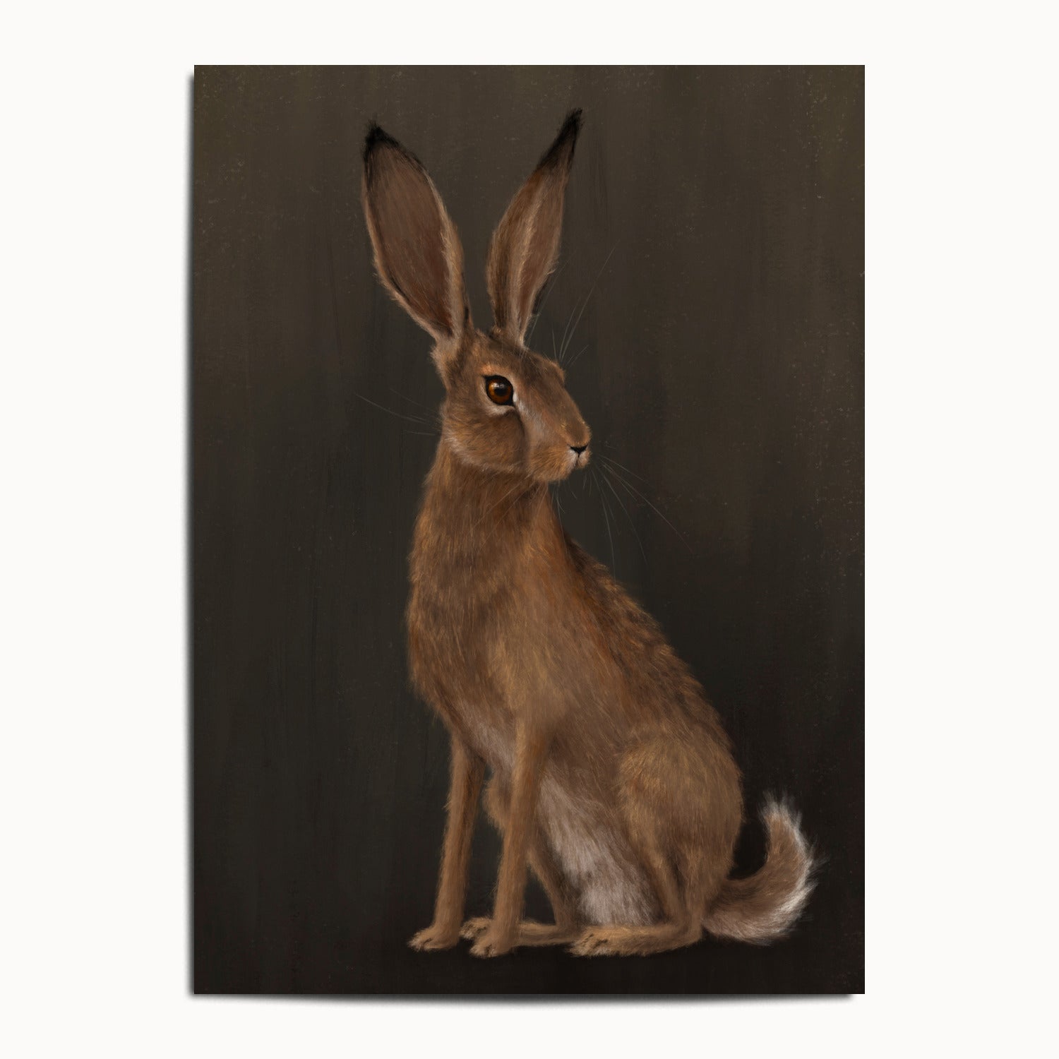 "The Hare - Brown Edition" by Catherine Hébert - Woodland Hare Fine Art Print - Brown Edition - 13"x18" size