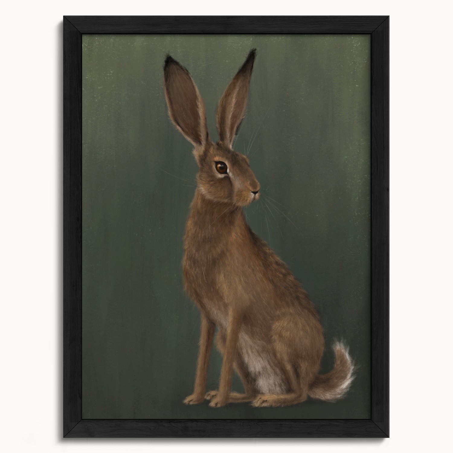 "The Hare - Green Edition" by Catherine Hébert - Woodland Hare Fine Art Print - Light Green Edition - 12"x16" size