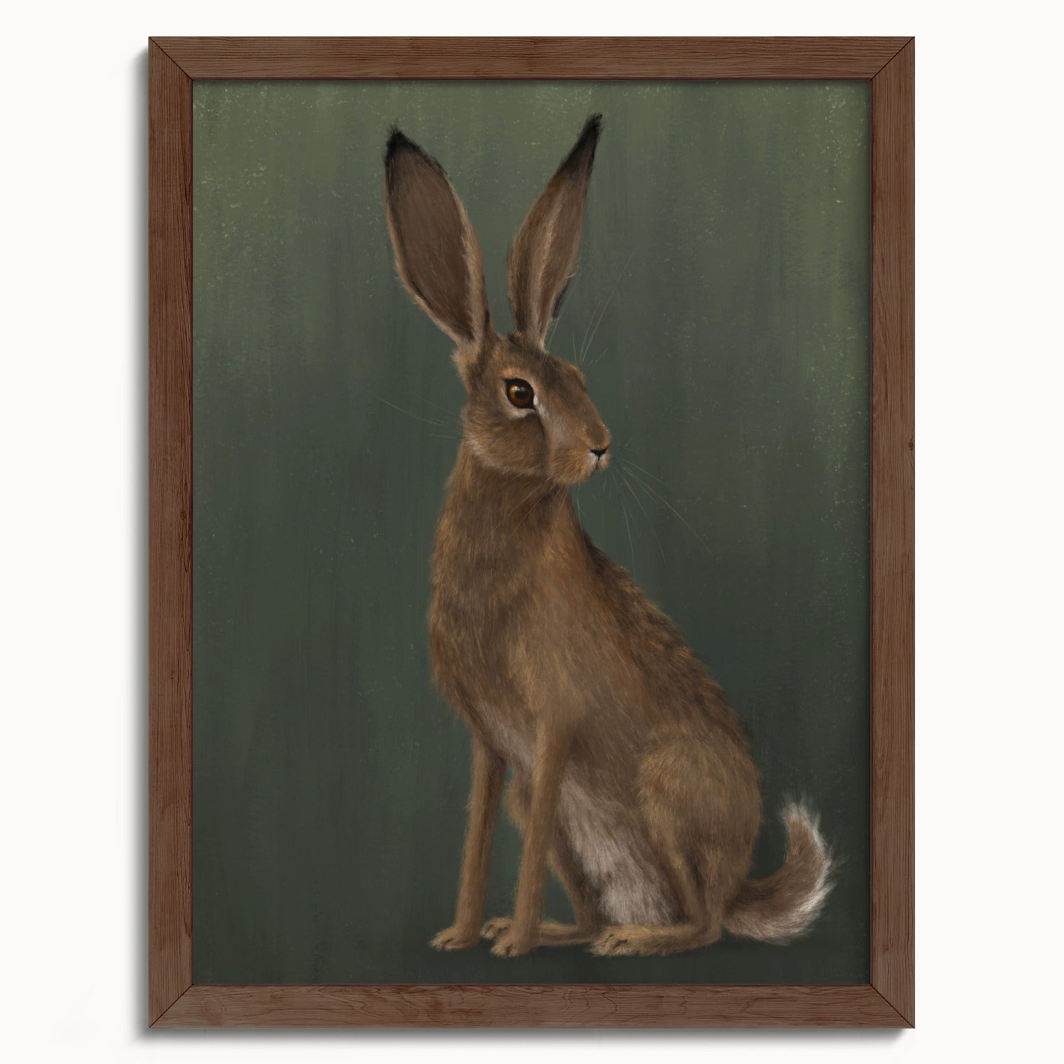 "The Hare - Green Edition" by Catherine Hébert - Woodland Hare Fine Art Print - Light Green Edition - 12"x16" size