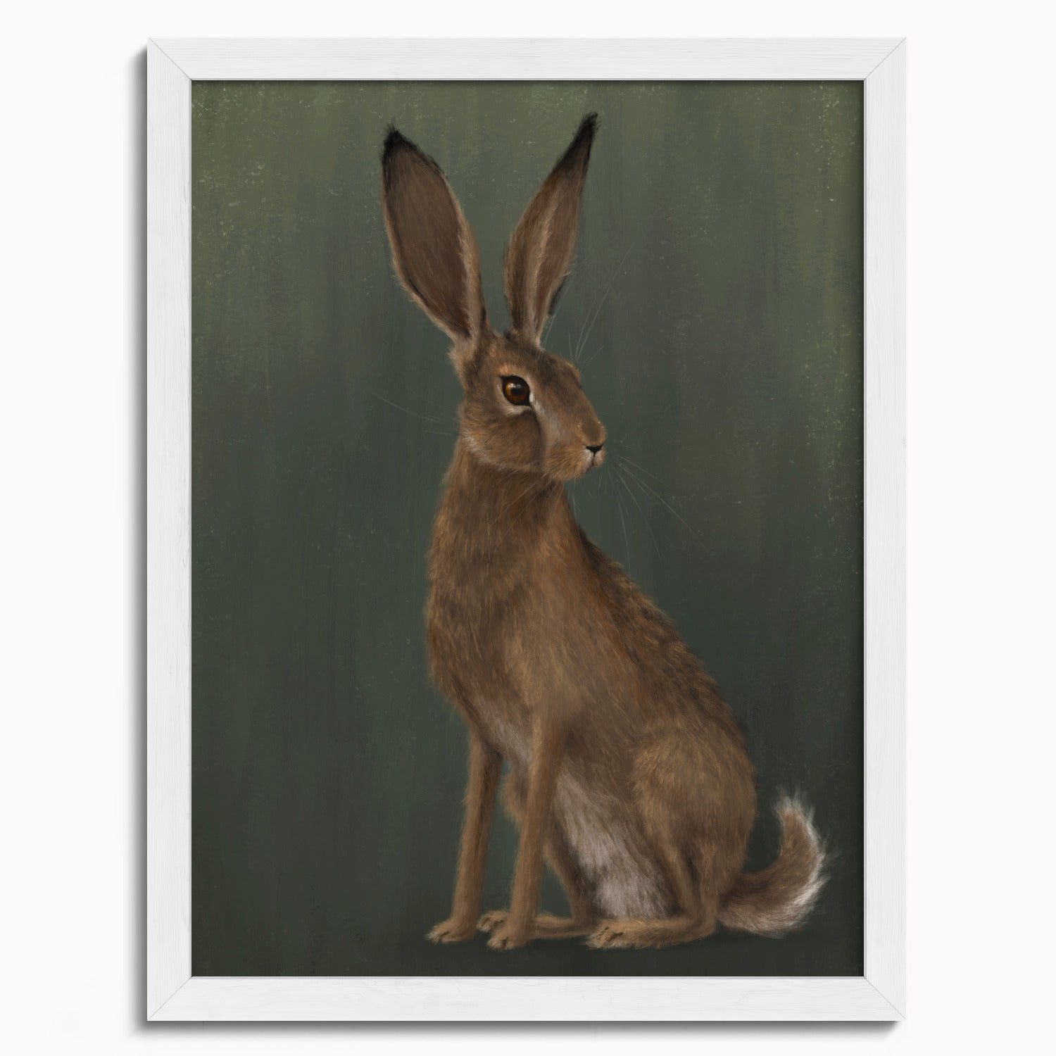 "The Hare - Green Edition" by Catherine Hébert - Woodland Hare Fine Art Print - Light Green Edition - 12"x16" size