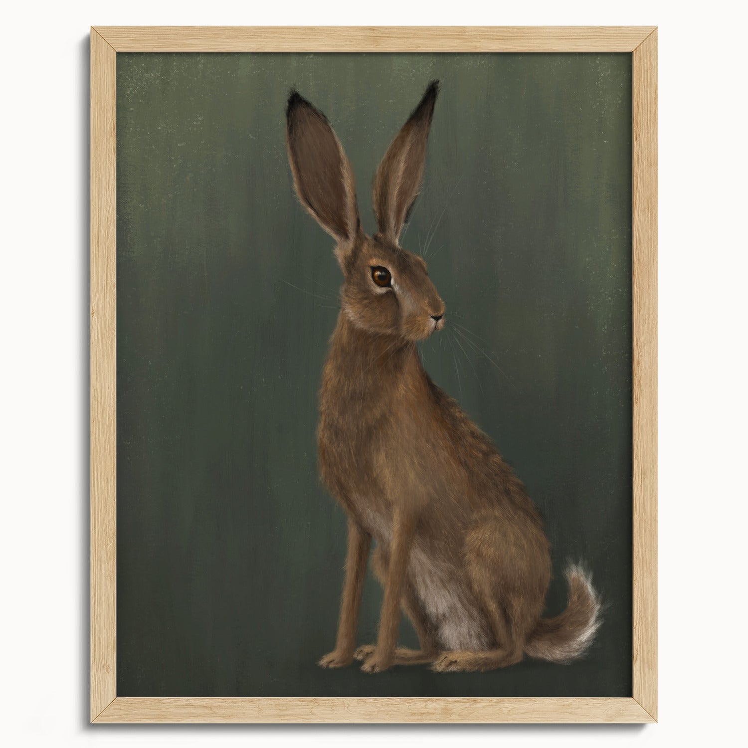 "The Hare - Green Edition" by Catherine Hébert - Woodland Hare Fine Art Print - Light Green Edition - 16"x20" size