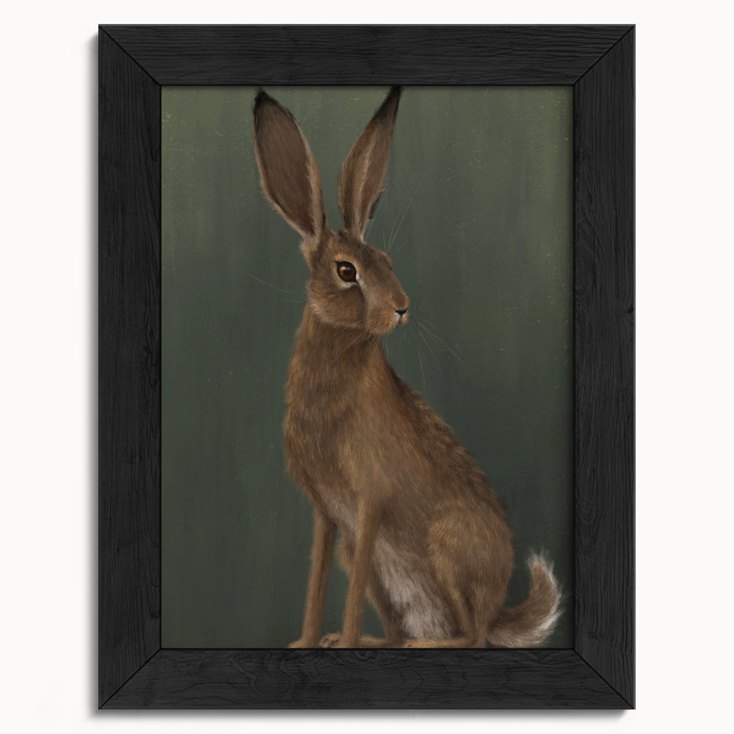 "The Hare - Green Edition" by Catherine Hébert - Woodland Hare Fine Art Print - Light Green Edition - 5"x7" size