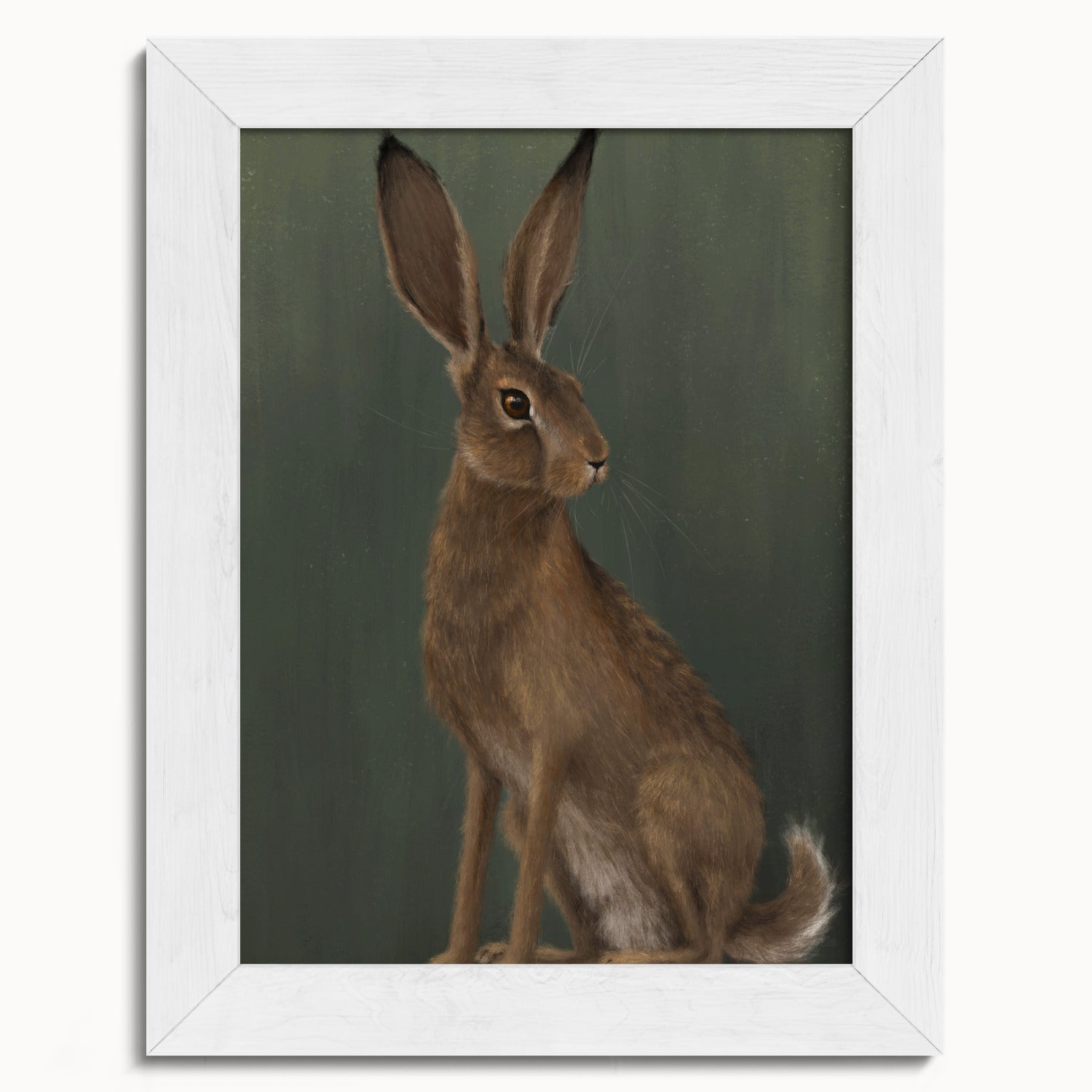 "The Hare - Green Edition" by Catherine Hébert - Woodland Hare Fine Art Print - Light Green Edition - 5"x7" size