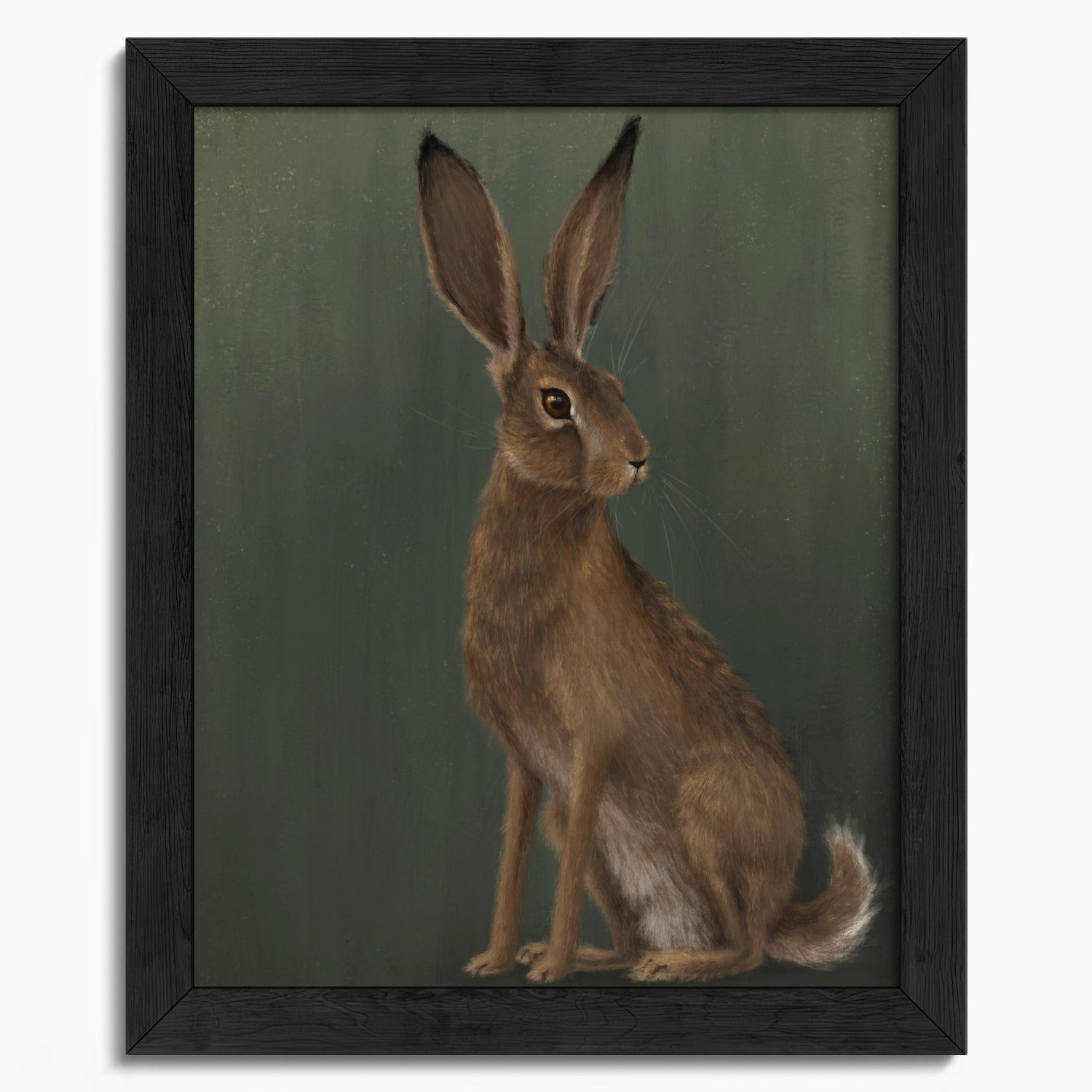 "The Hare - Green Edition" by Catherine Hébert - Woodland Hare Fine Art Print - Light Green Edition - 8"x10" size