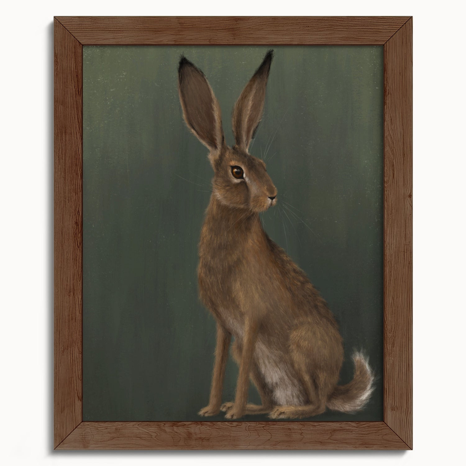 "The Hare - Green Edition" by Catherine Hébert - Woodland Hare Fine Art Print - Light Green Edition - 8"x10" size