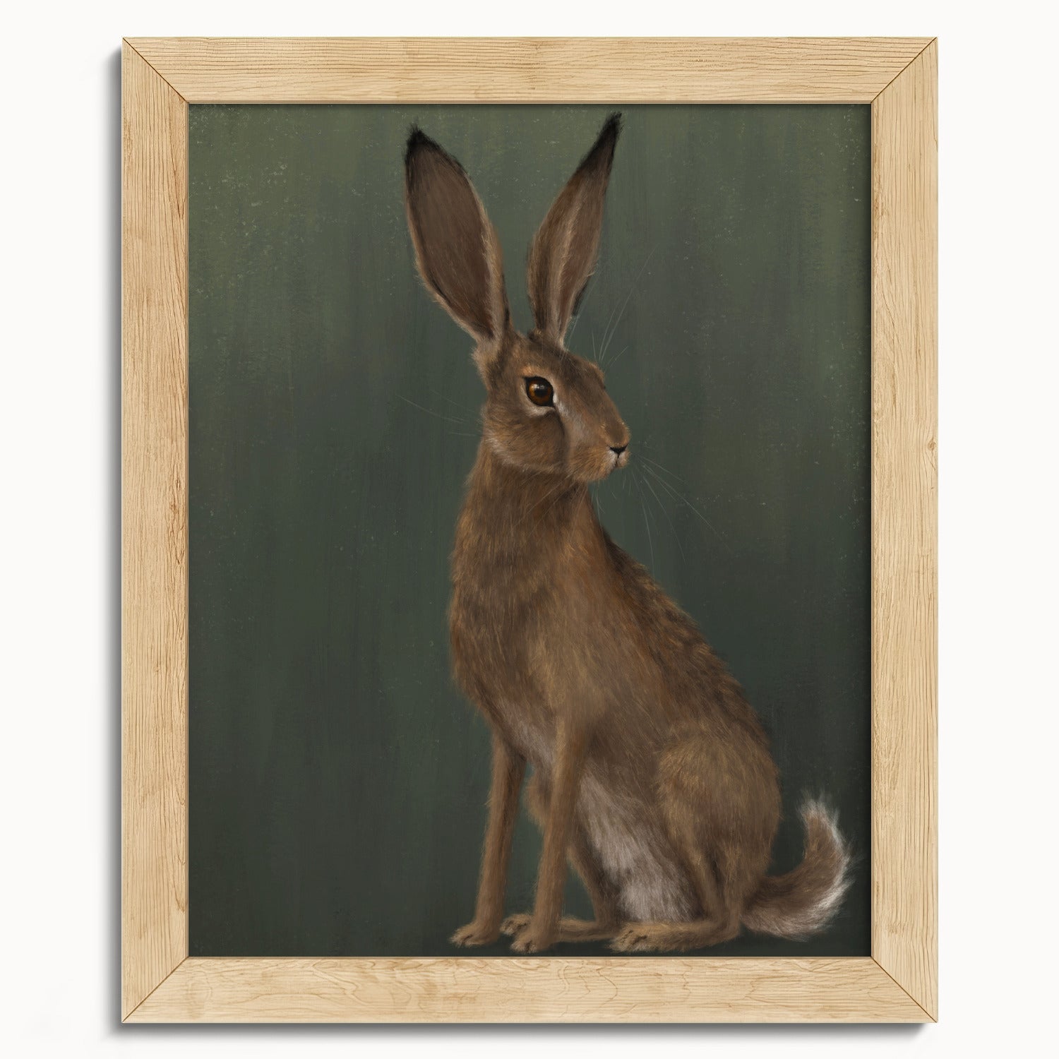 "The Hare - Green Edition" by Catherine Hébert - Woodland Hare Fine Art Print - Light Green Edition - 8"x10" size