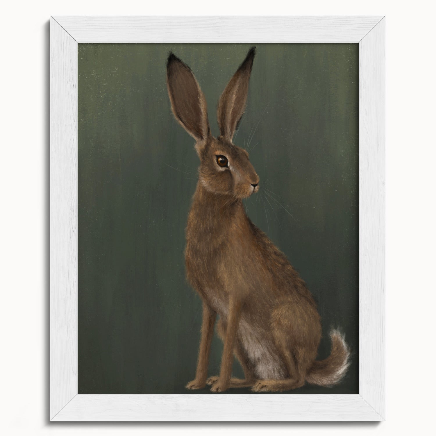 "The Hare - Green Edition" by Catherine Hébert - Woodland Hare Fine Art Print - Light Green Edition - 8"x10" size