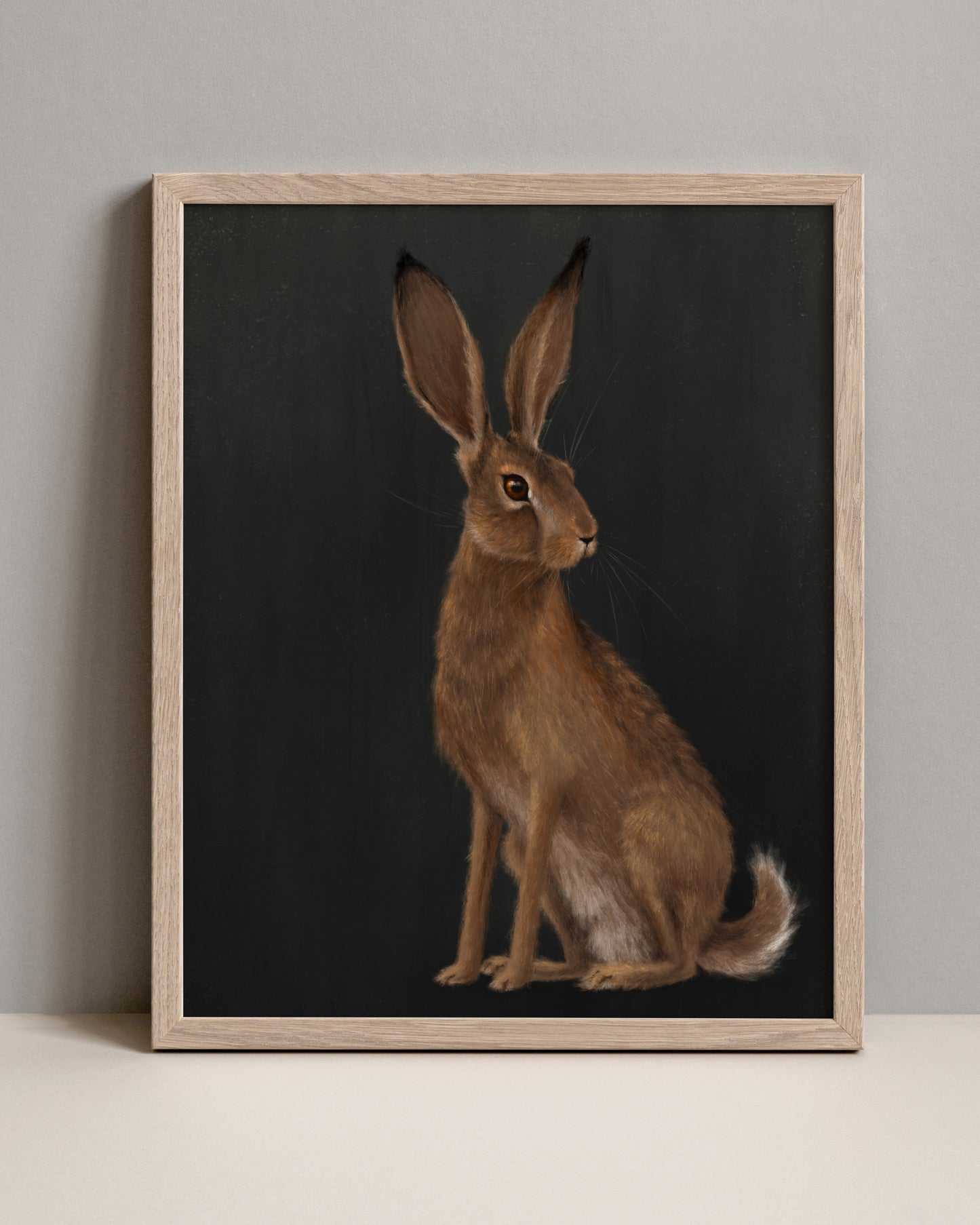 "The Hare - Black Edition" by Catherine Hébert - Woodland Hare Giclée Art Print - Black Edition