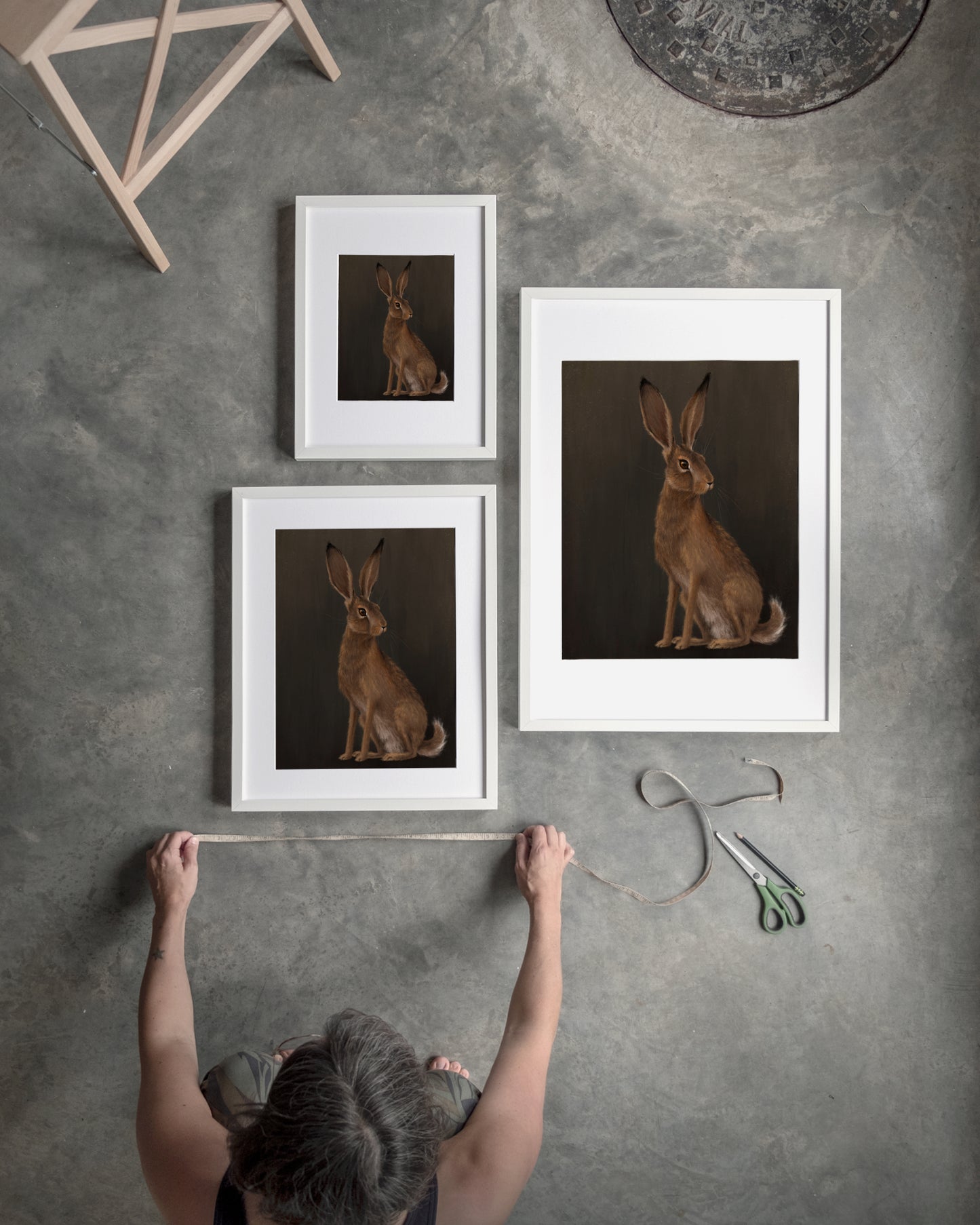 "The Hare - Brown Edition" by Catherine Hébert - Woodland Hare Giclée Art Print - Brown Edition
