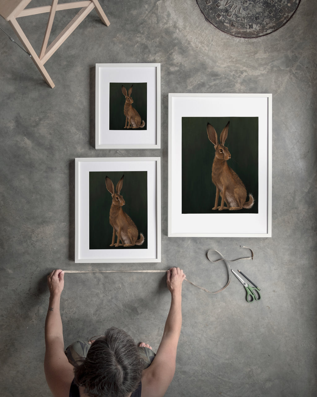"The Hare" by Catherine Hébert - Woodland Hare Fine Art Print