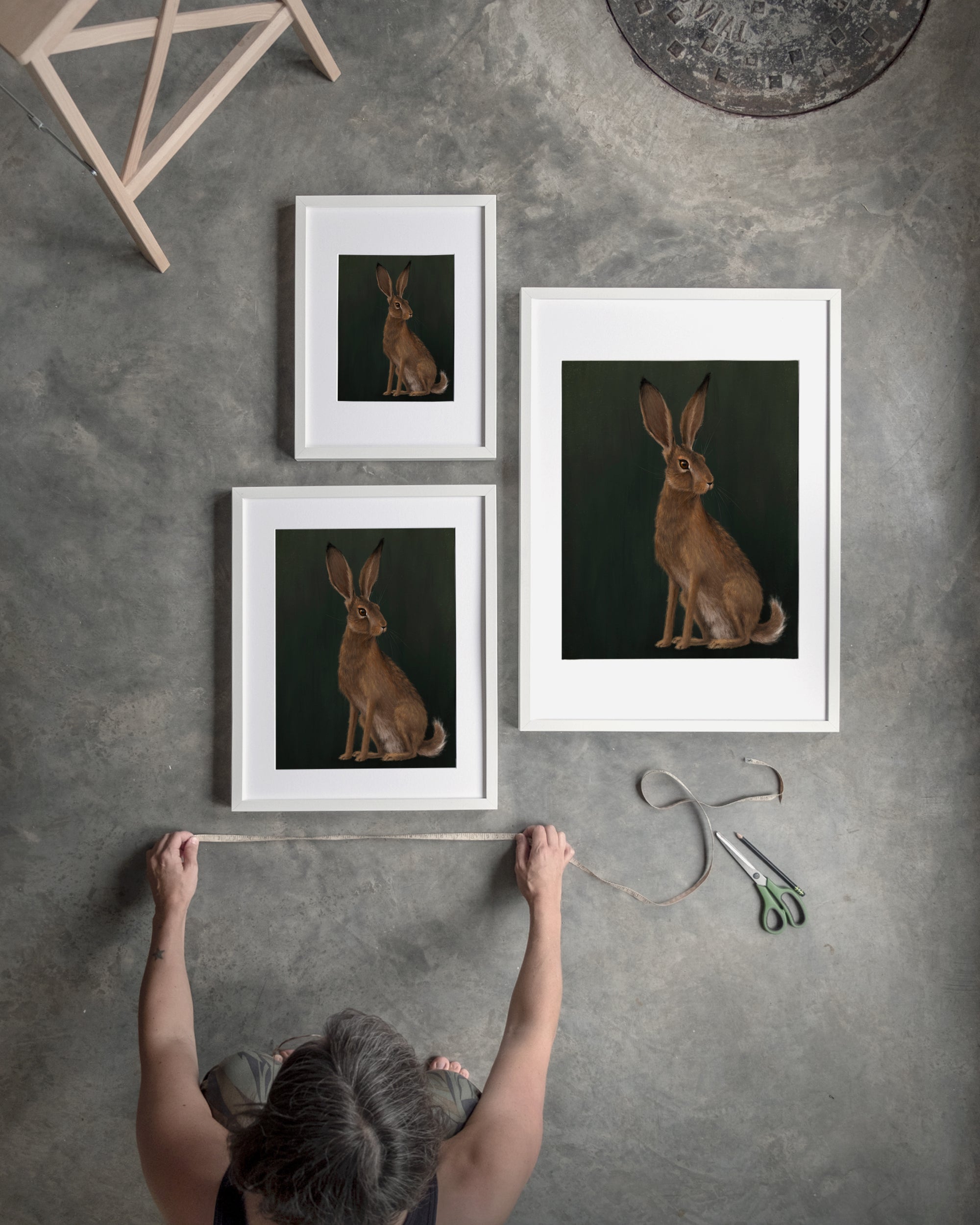 "The Hare" by Catherine Hébert - Woodland Hare Fine Art Print