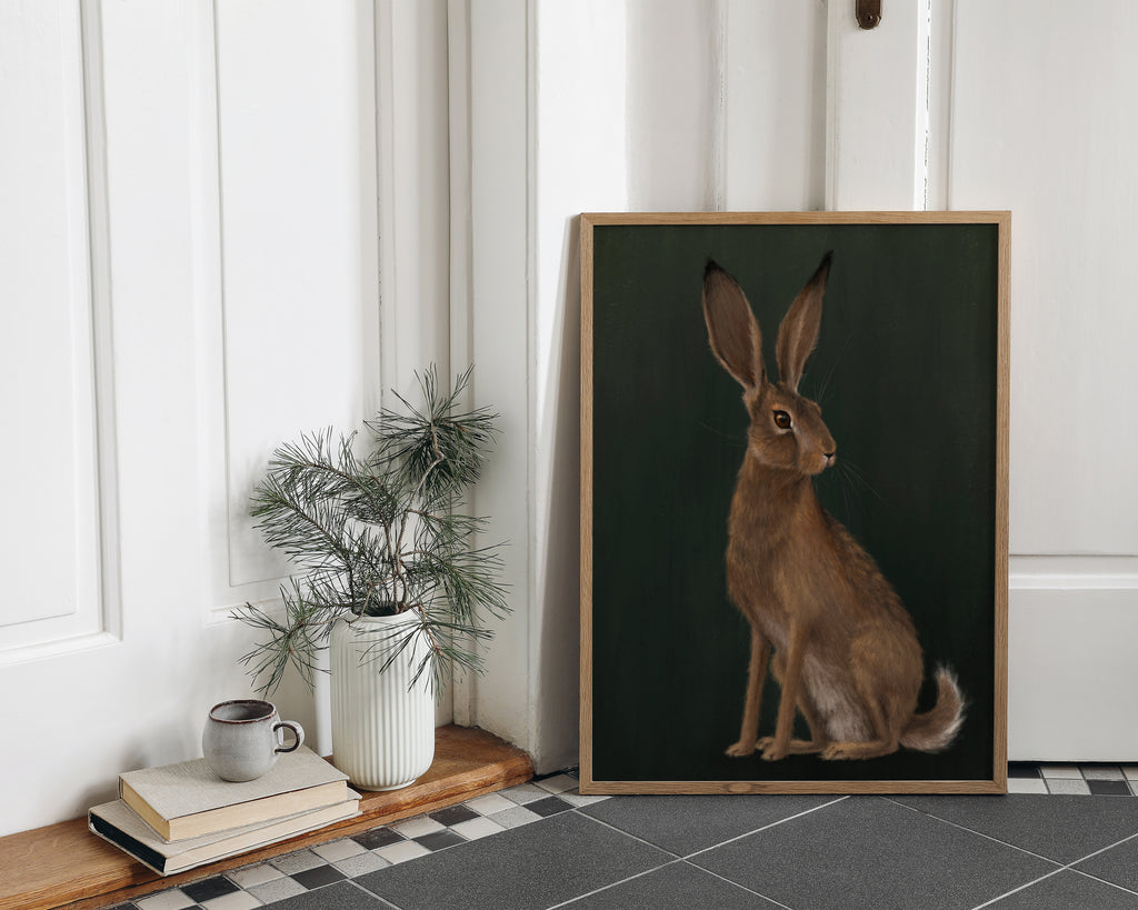 "The Hare" by Catherine Hébert - Woodland Hare Fine Art Print