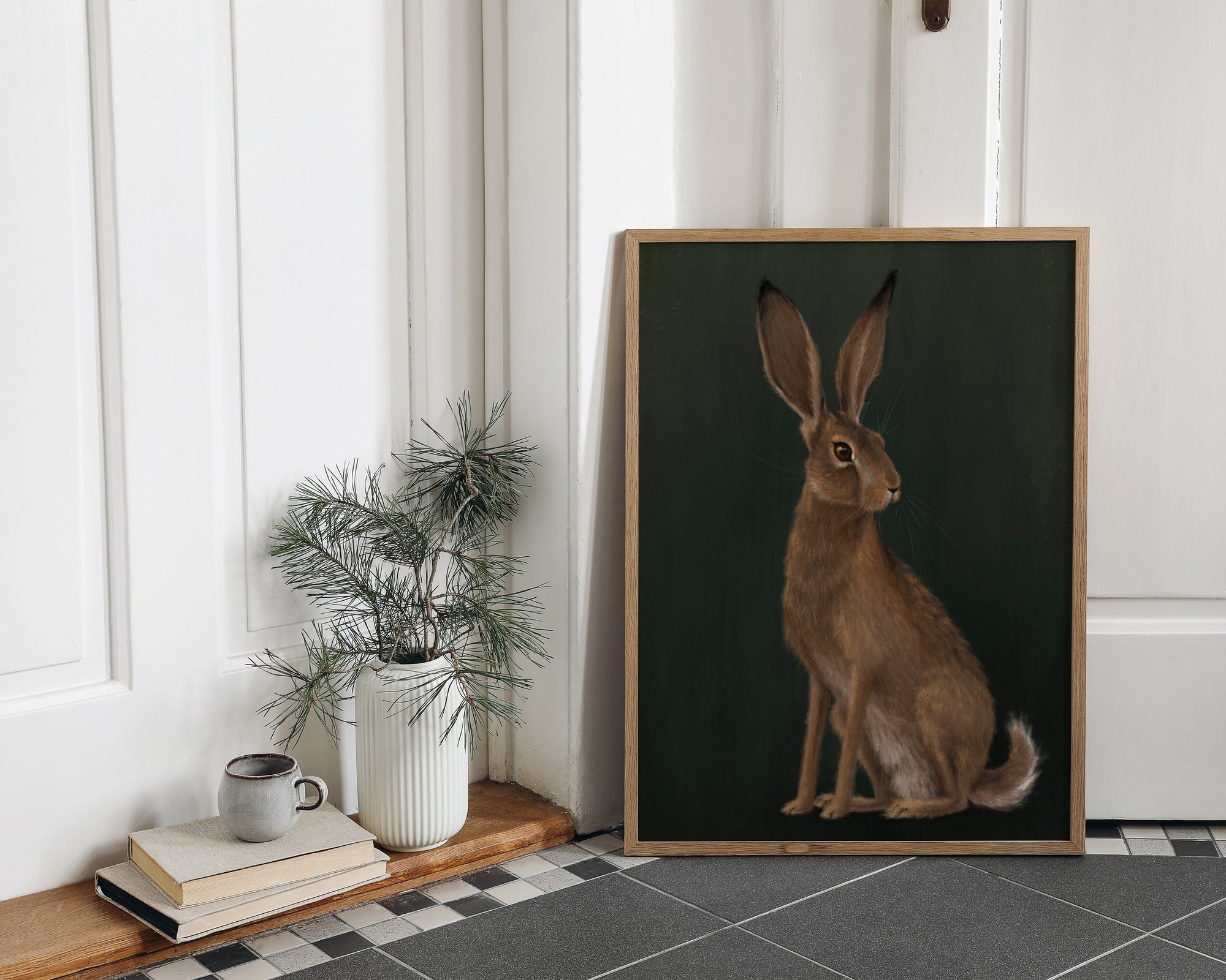 "The Hare" by Catherine Hébert - Woodland Hare Fine Art Print