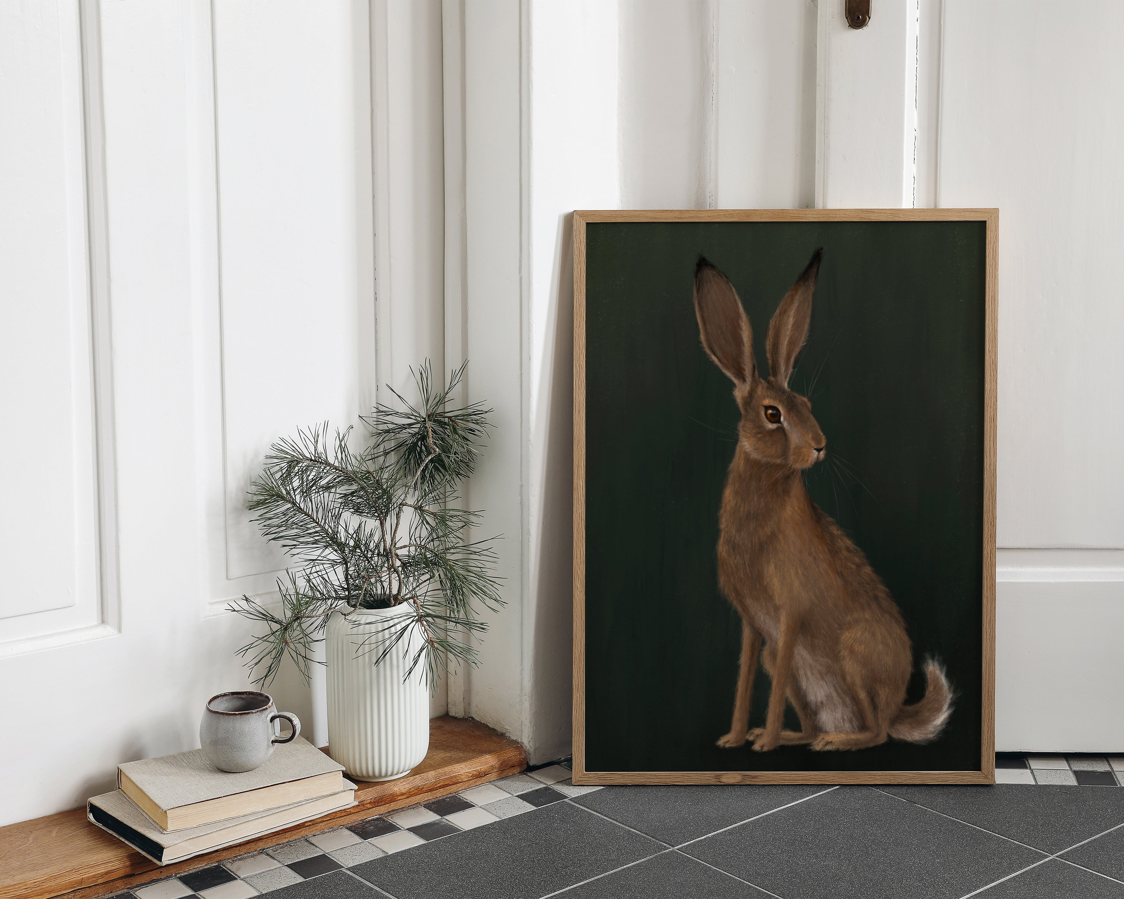 "The Hare" by Catherine Hébert - Woodland Hare Fine Art Print