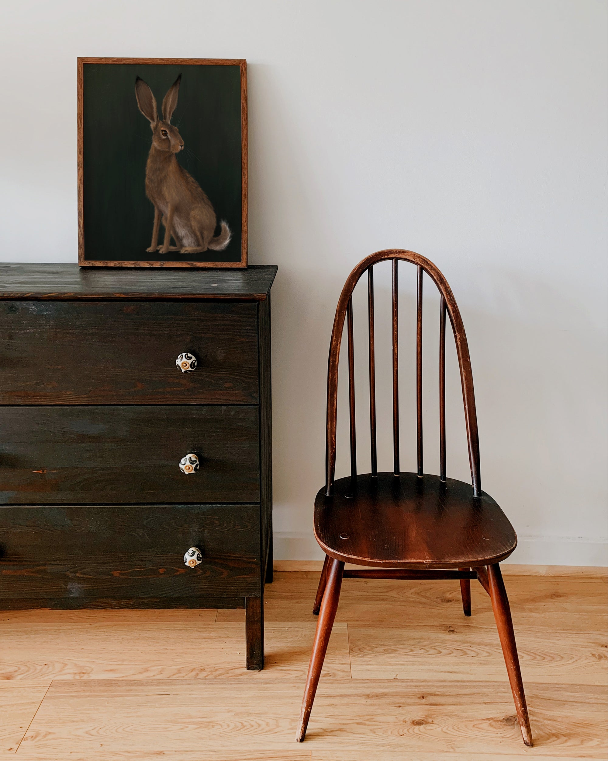 "The Hare" by Catherine Hébert - Woodland Hare Fine Art Print
