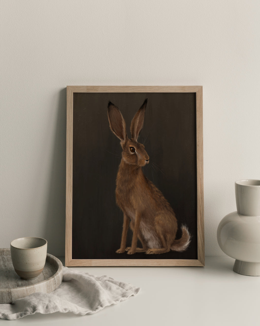 "The Hare - Brown Edition" by Catherine Hébert - Woodland Hare Fine Art Print - Brown Edition