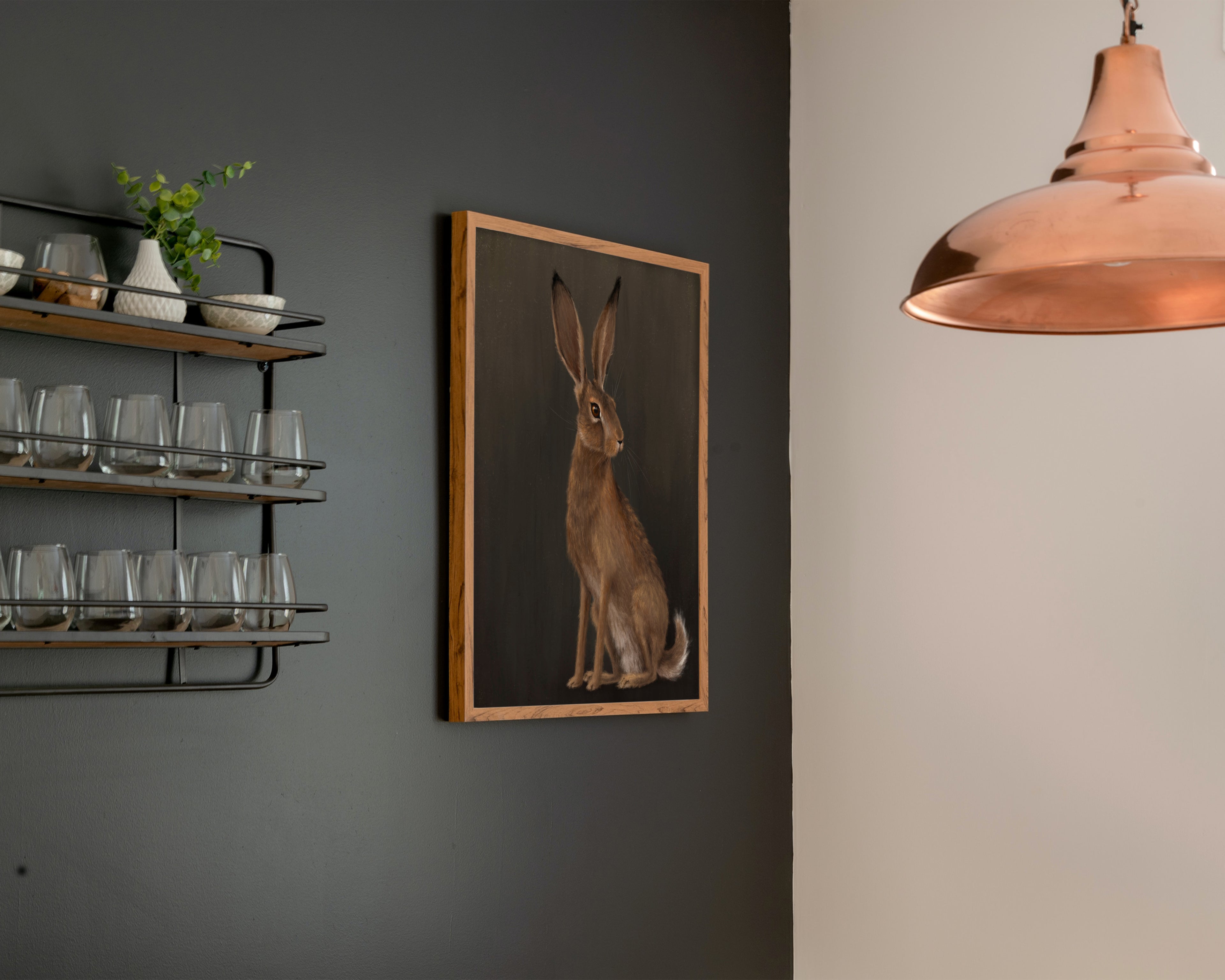 "The Hare - Brown Edition" by Catherine Hébert - Woodland Hare Art Print - Brown Edition