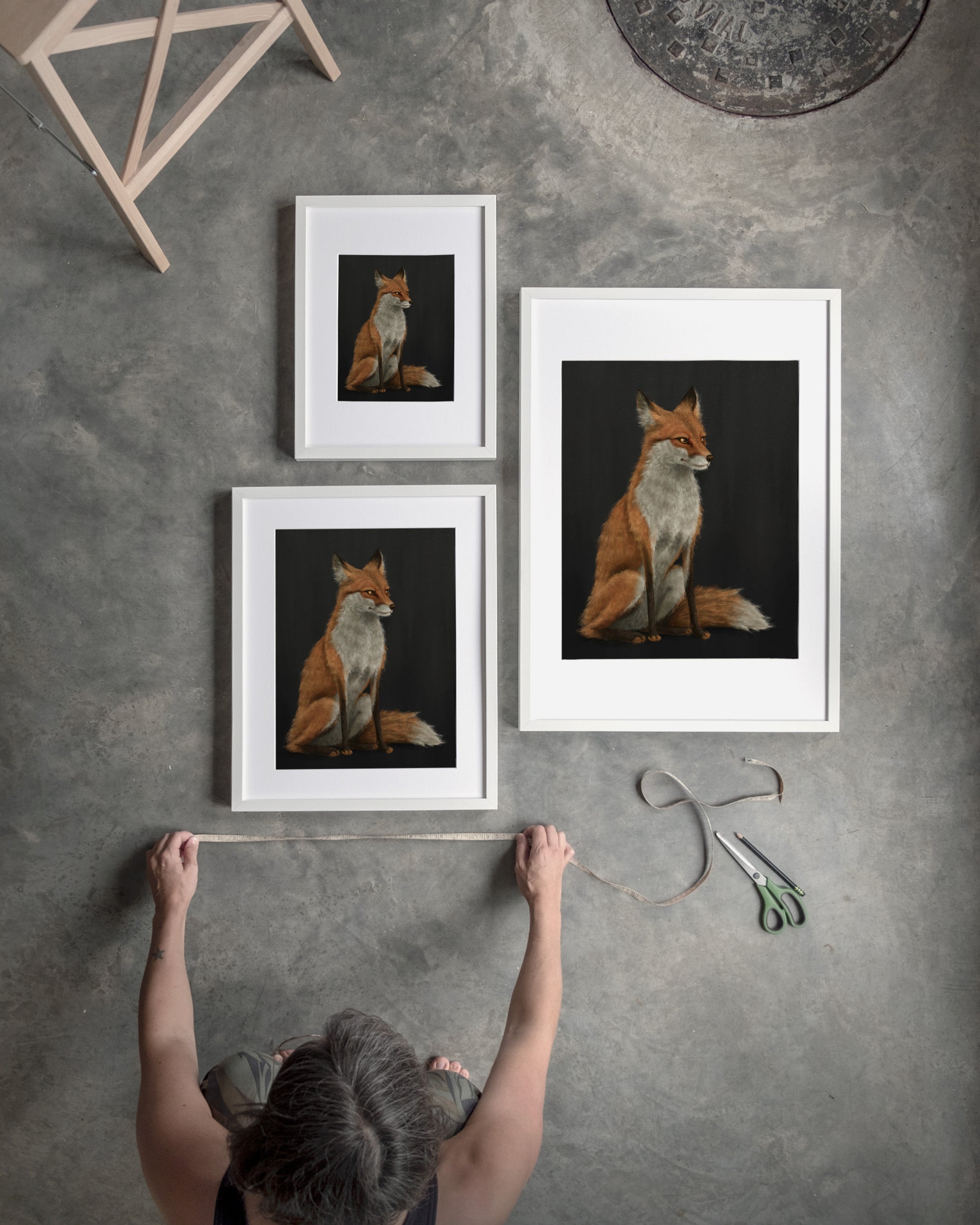 "The Woodland Fox - Black Edition" by Catherine Hébert - Red Fox Fine Art Print - Black Edition