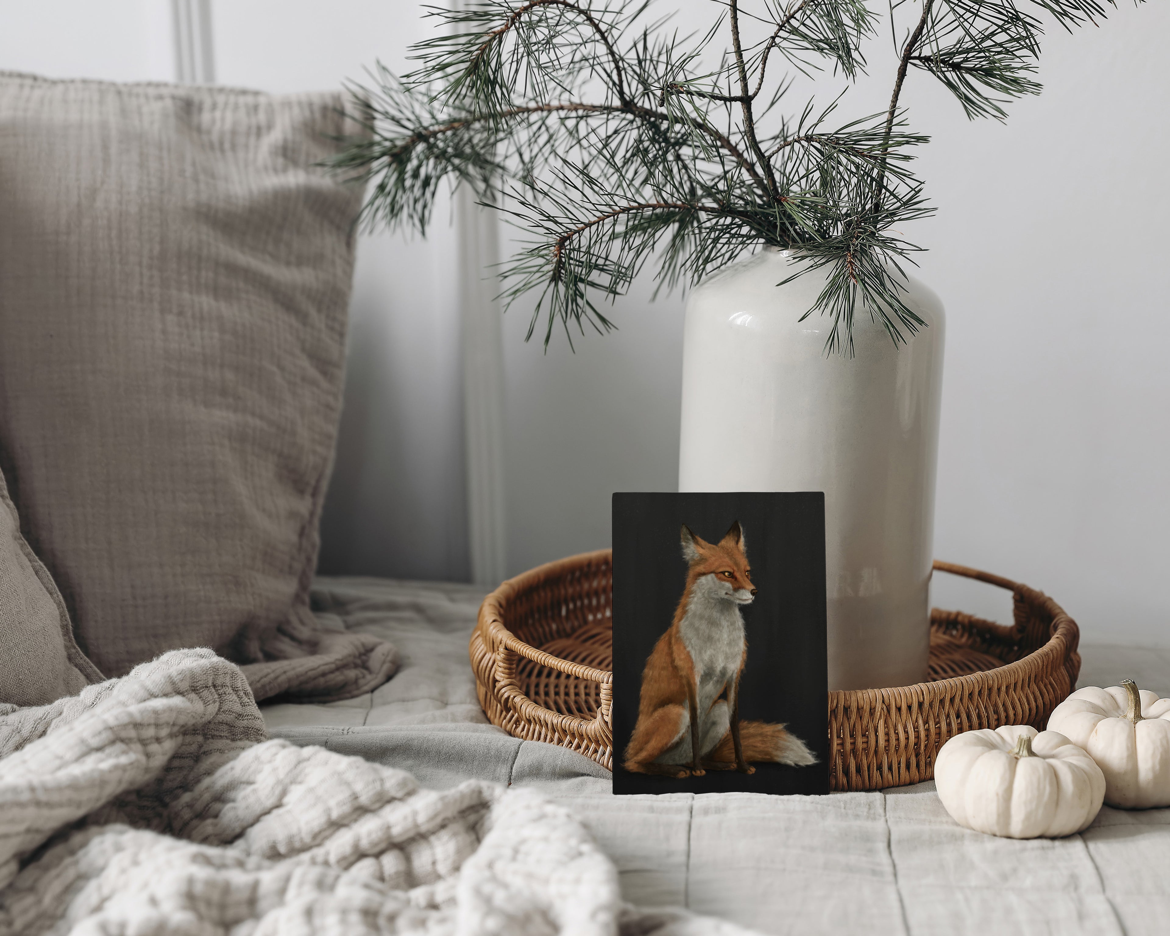 "The Woodland Fox - Black Edition" by Catherine Hébert - Woodland Fox Art Print - Black Edition