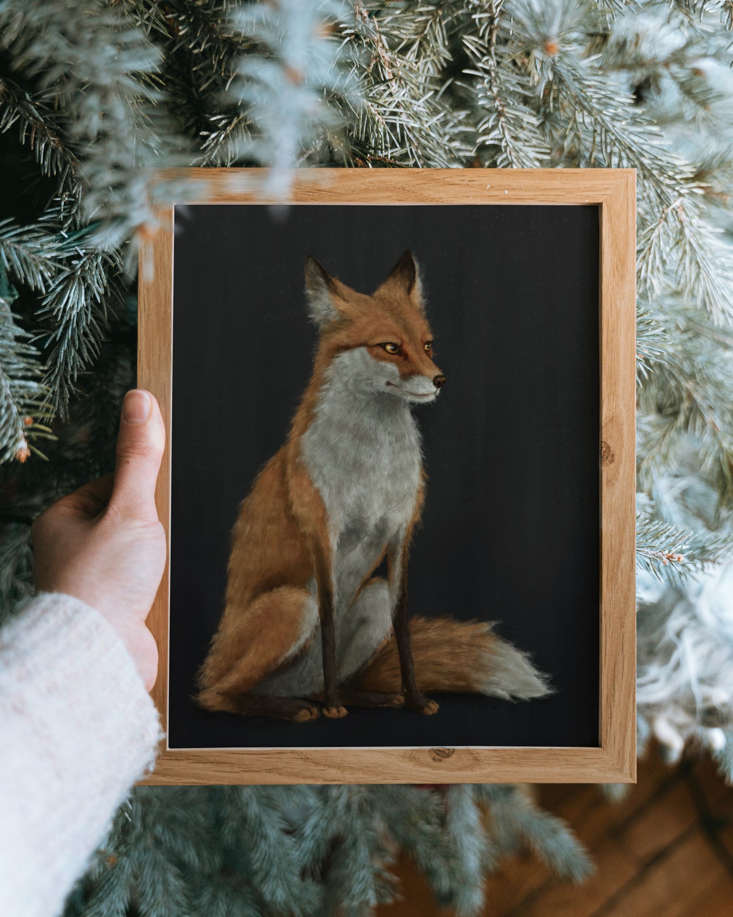 "The Woodland Fox - Black Edition" by Catherine Hébert - Red Fox Giclée Art Print - Black Edition