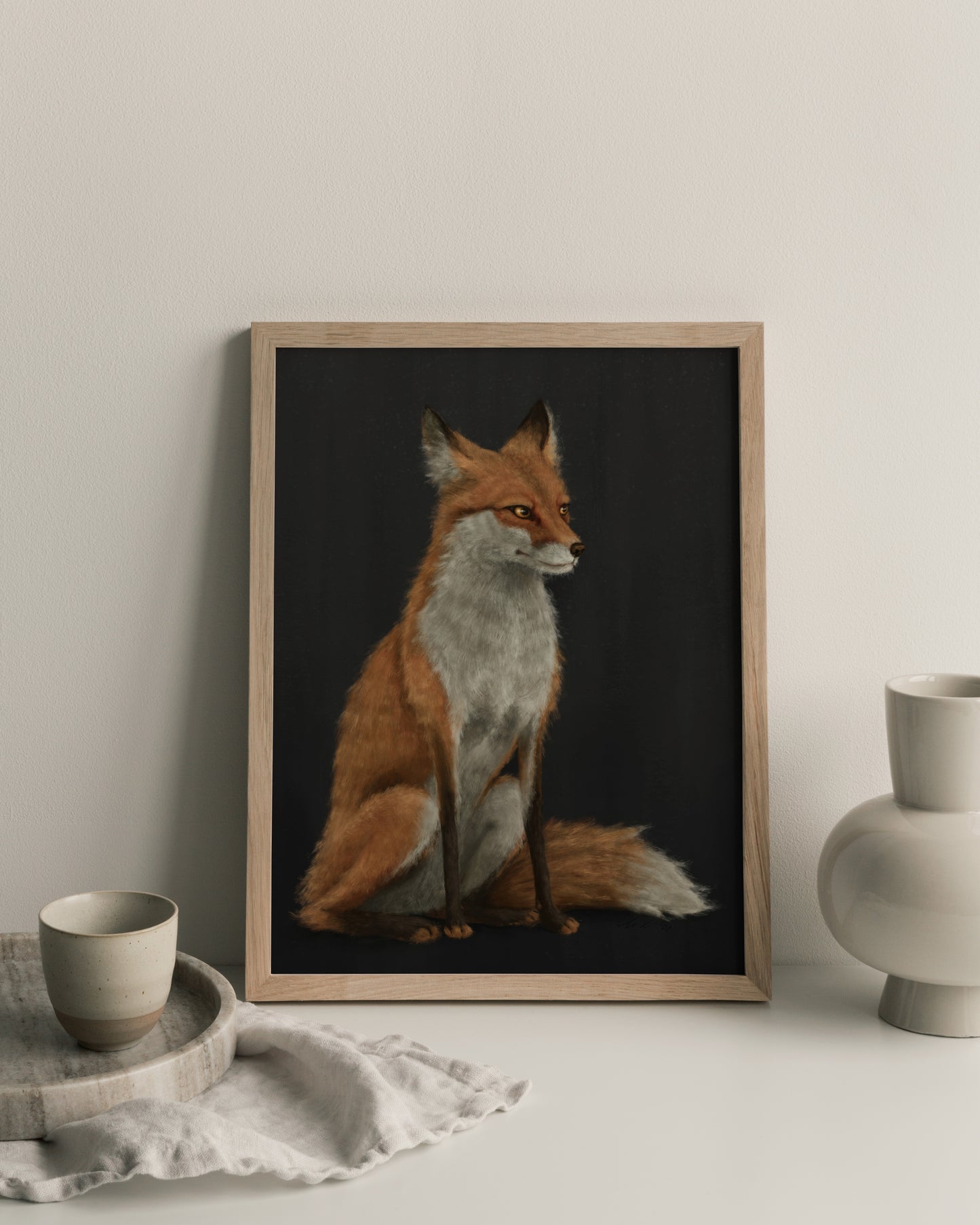 "The Woodland Fox - Black Edition" by Catherine Hébert - Red Fox Giclée Art Print - Black Edition
