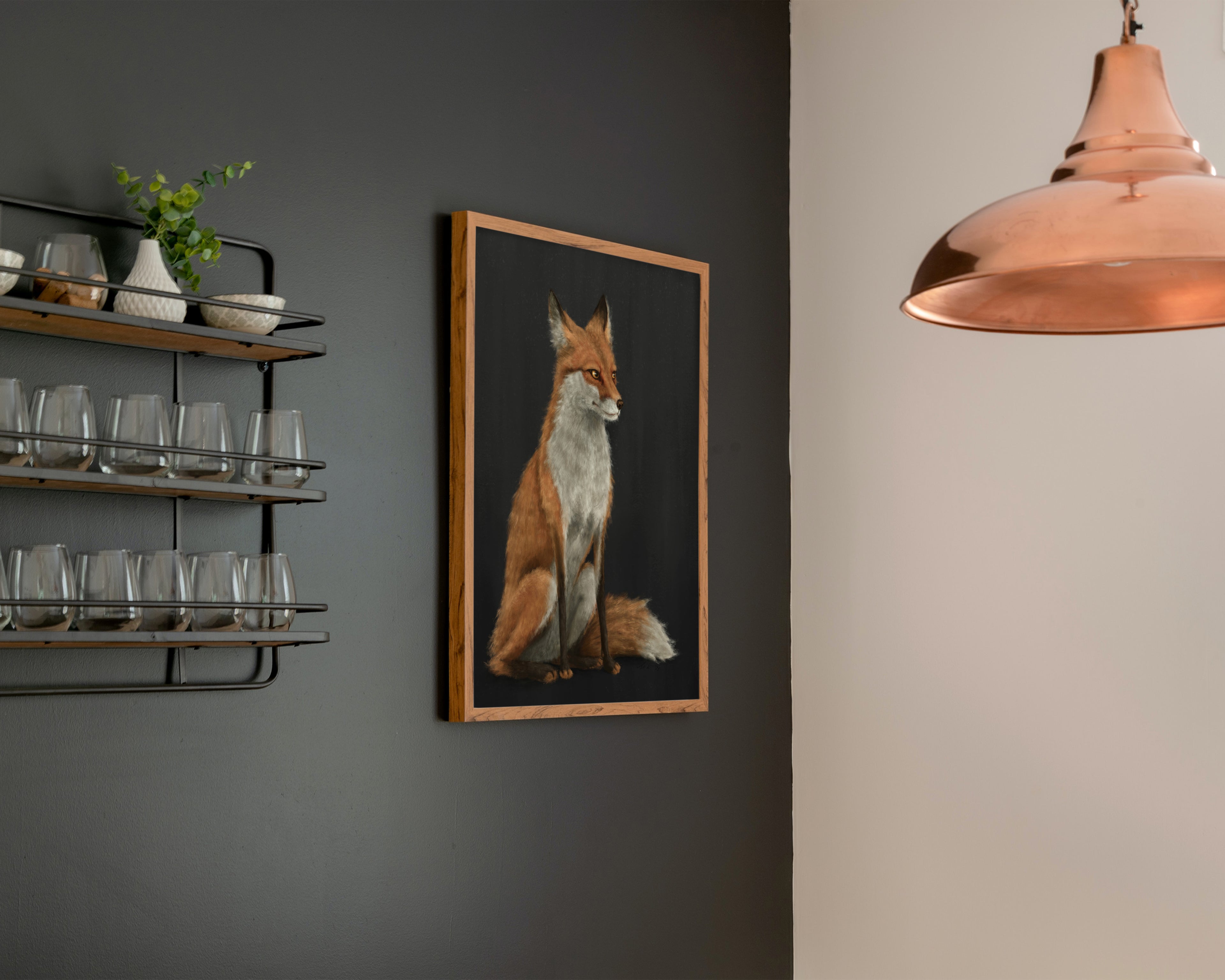 "The Woodland Fox - Black Edition" by Catherine Hébert - Woodland Fox Art Print - Black Edition