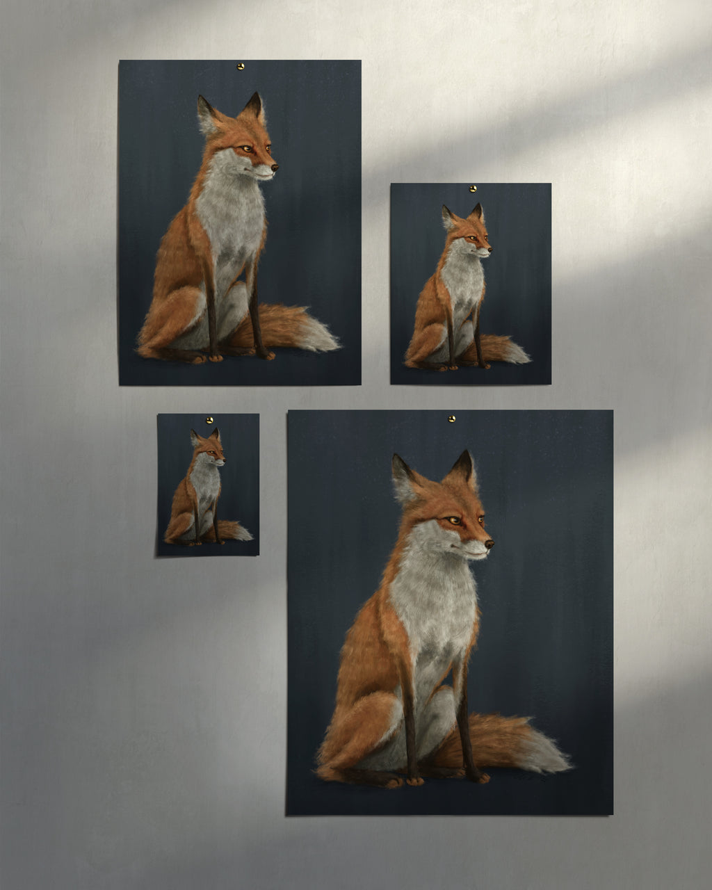 "The Woodland Fox - Blue Edition" by Catherine Hébert - Red Fox Fine Art Print - Blue Edition