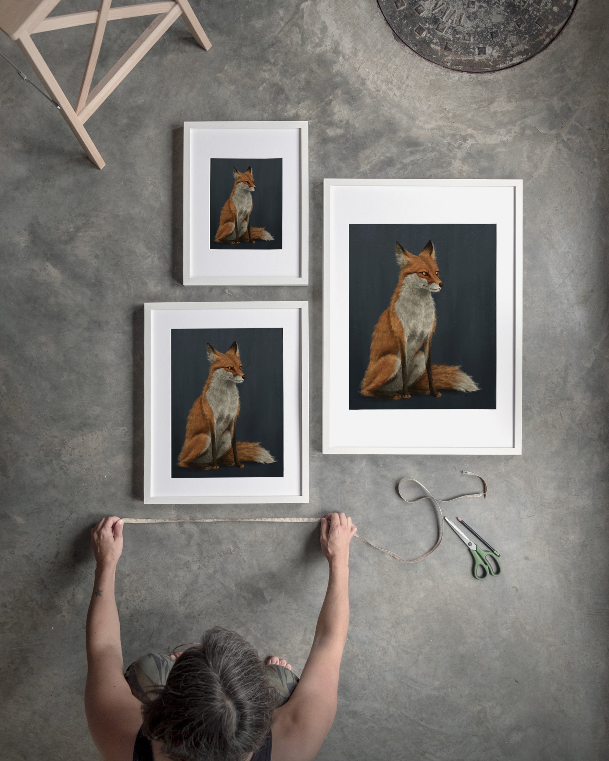 "The Woodland Fox - Blue Edition" by Catherine Hébert - Red Fox Fine Art Print - Blue Edition