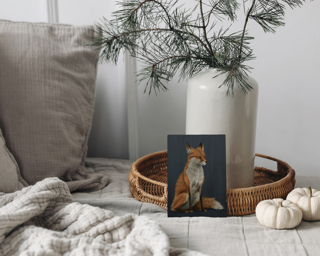 "The Woodland Fox - Blue Edition" by Catherine Hébert - Red Fox Fine Art Print - Blue Edition