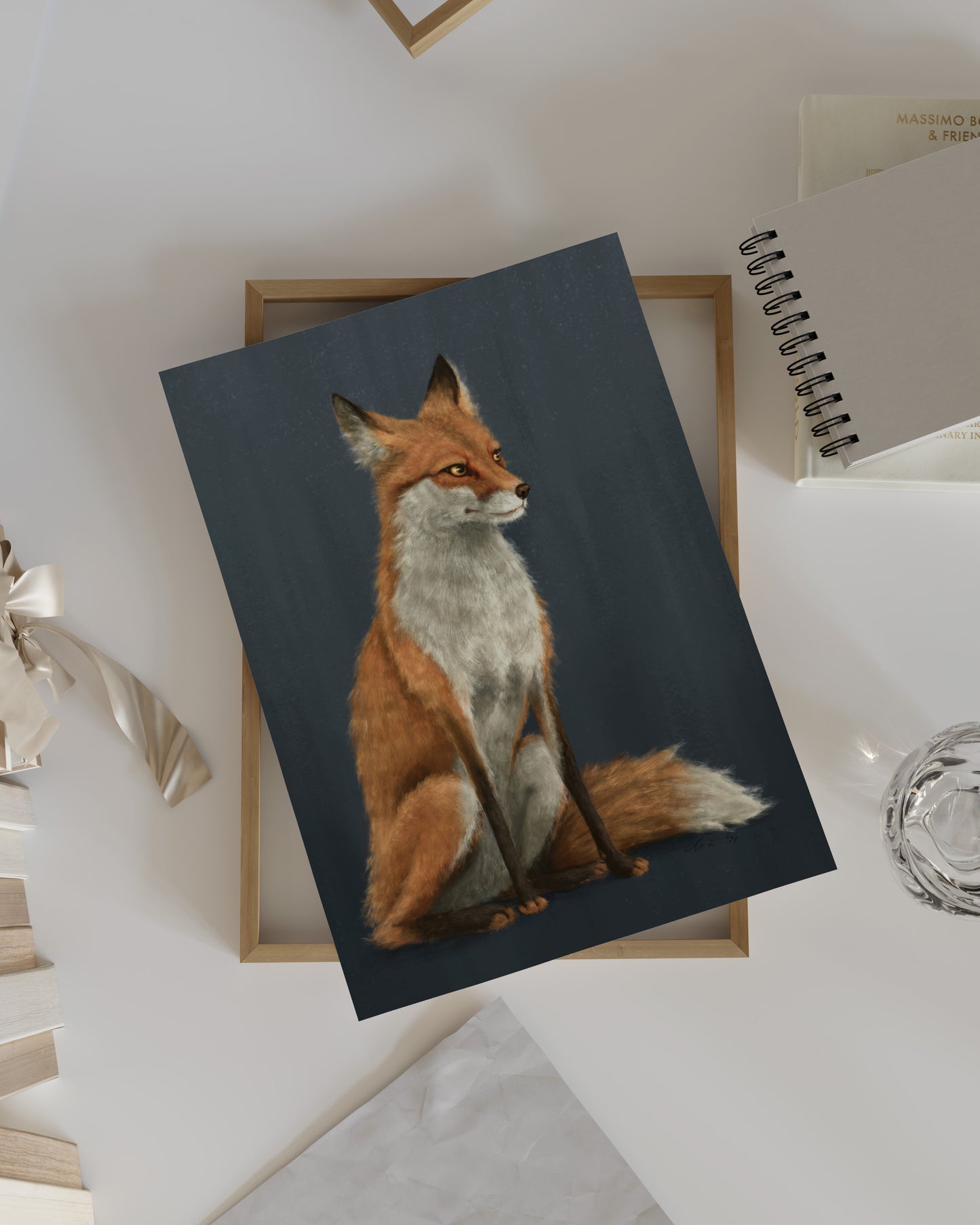 "The Woodland Fox - Blue Edition" by Catherine Hébert - Red Fox Giclée Art Print - Blue Edition