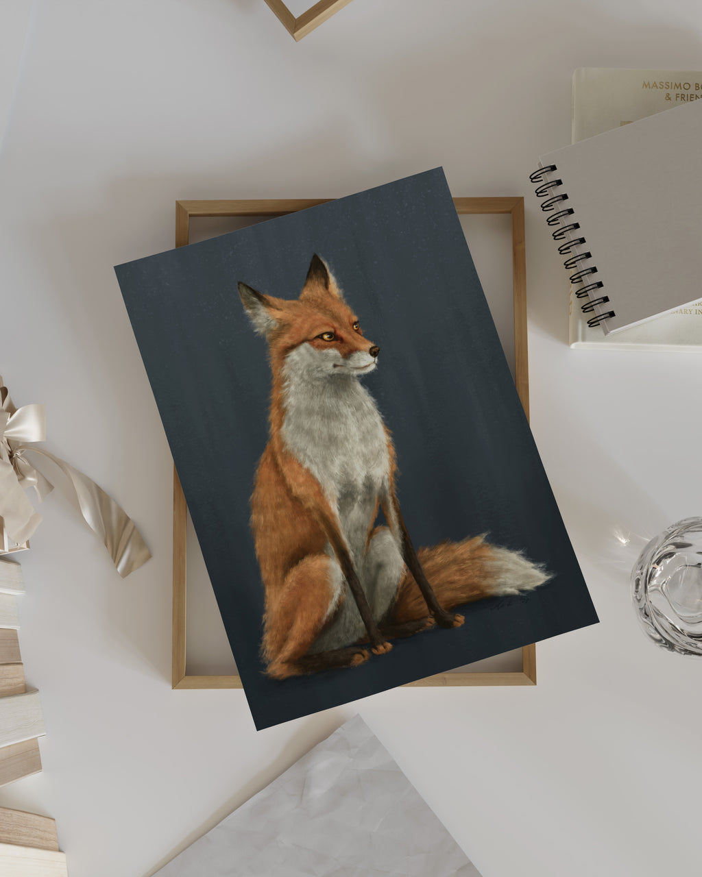 "The Woodland Fox - Blue Edition" by Catherine Hébert - Red Fox Fine Art Print - Blue Edition