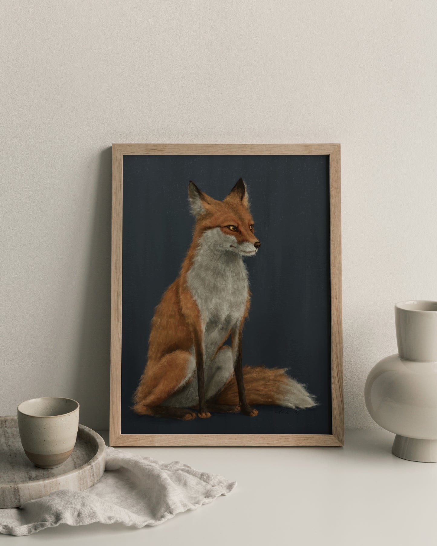"The Woodland Fox - Blue Edition" by Catherine Hébert - Red Fox Giclée Art Print - Blue Edition