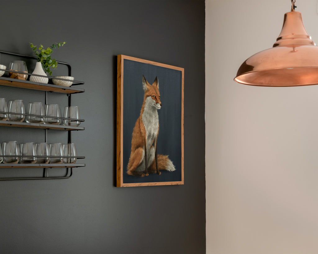 "The Woodland Fox - Blue Edition" by Catherine Hébert - Red Fox Fine Art Print - Blue Edition