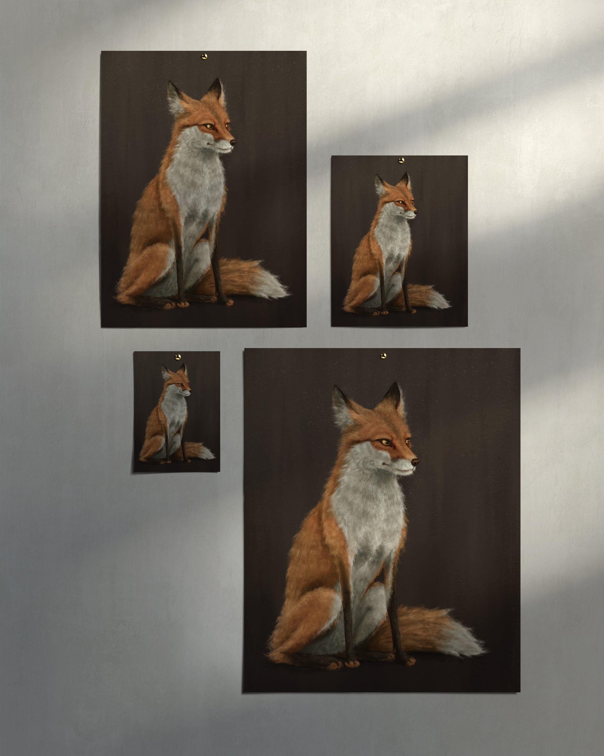 "The Woodland Fox - Brown Edition" by Catherine Hébert - Red Fox Giclée Art Print - Brown Edition