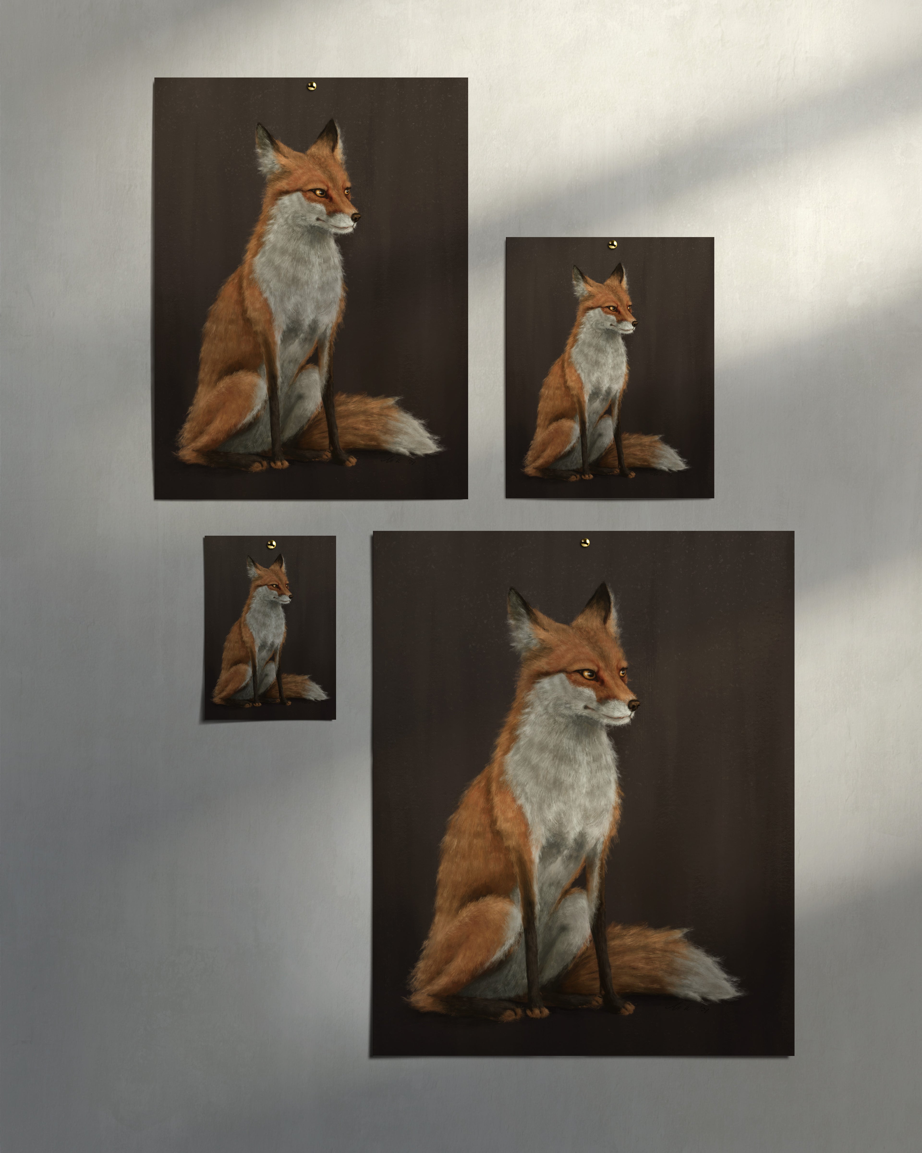 "The Woodland Fox - Brown Edition" by Catherine Hébert - Woodland Fox Art Print - Brown Edition