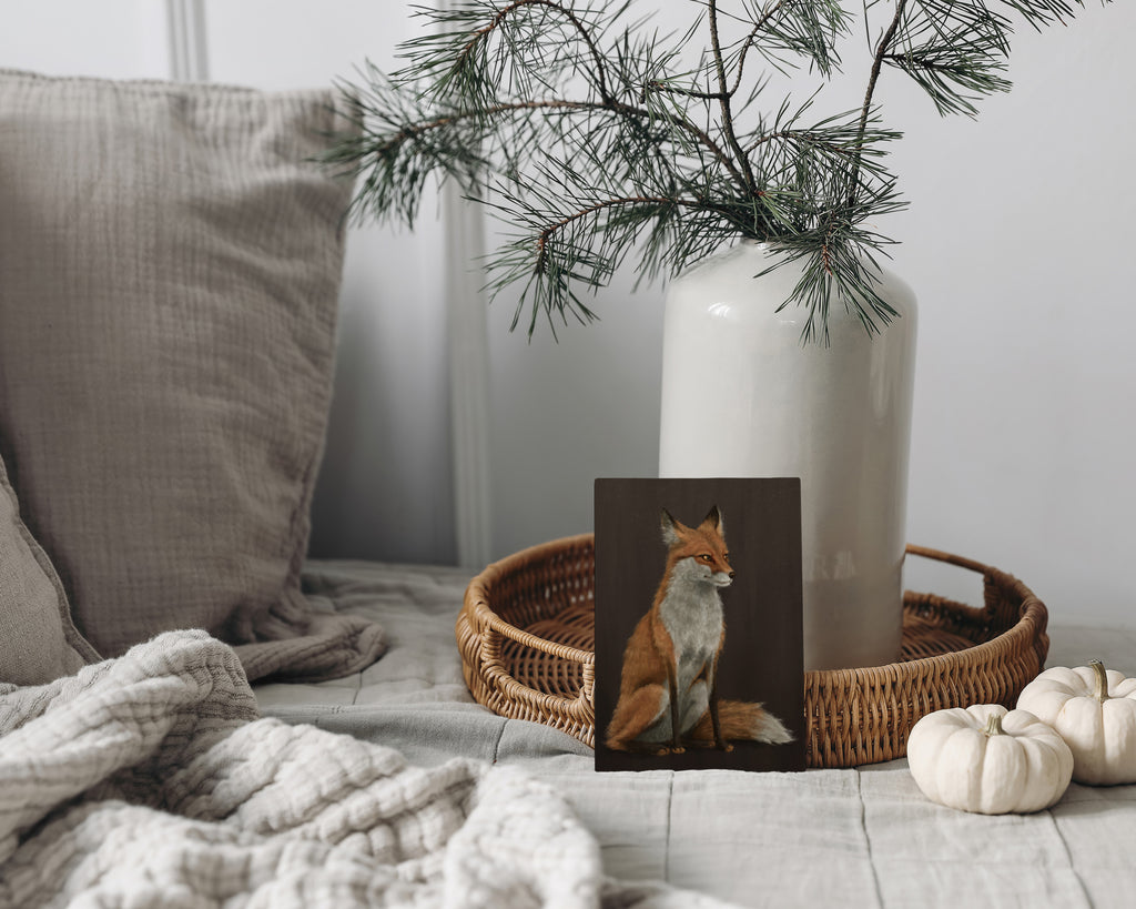 "The Woodland Fox - Brown Edition" by Catherine Hébert - Red Fox Fine Art Print - Brown Edition