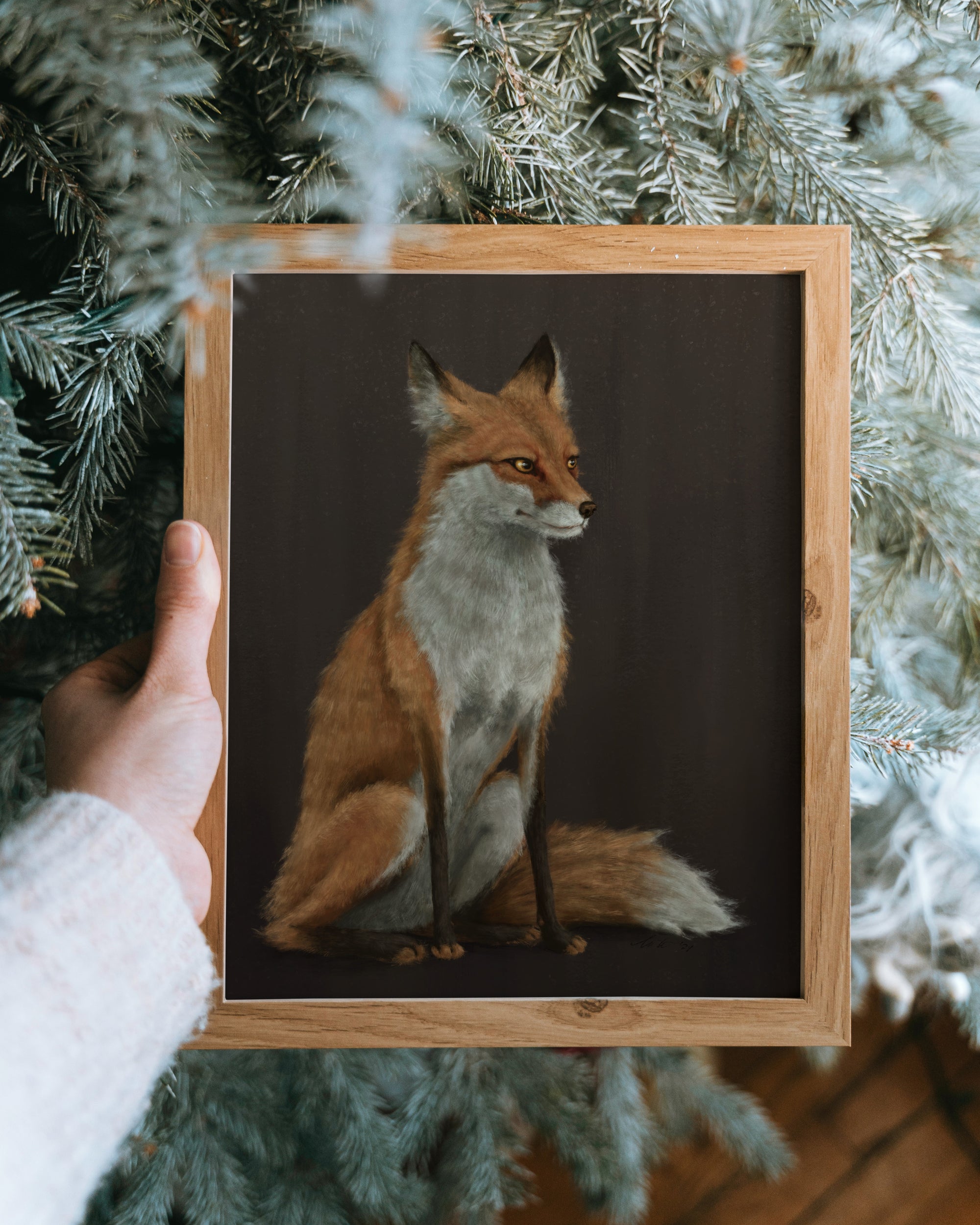 "The Woodland Fox - Brown Edition" by Catherine Hébert - Red Fox Fine Art Print - Brown Edition