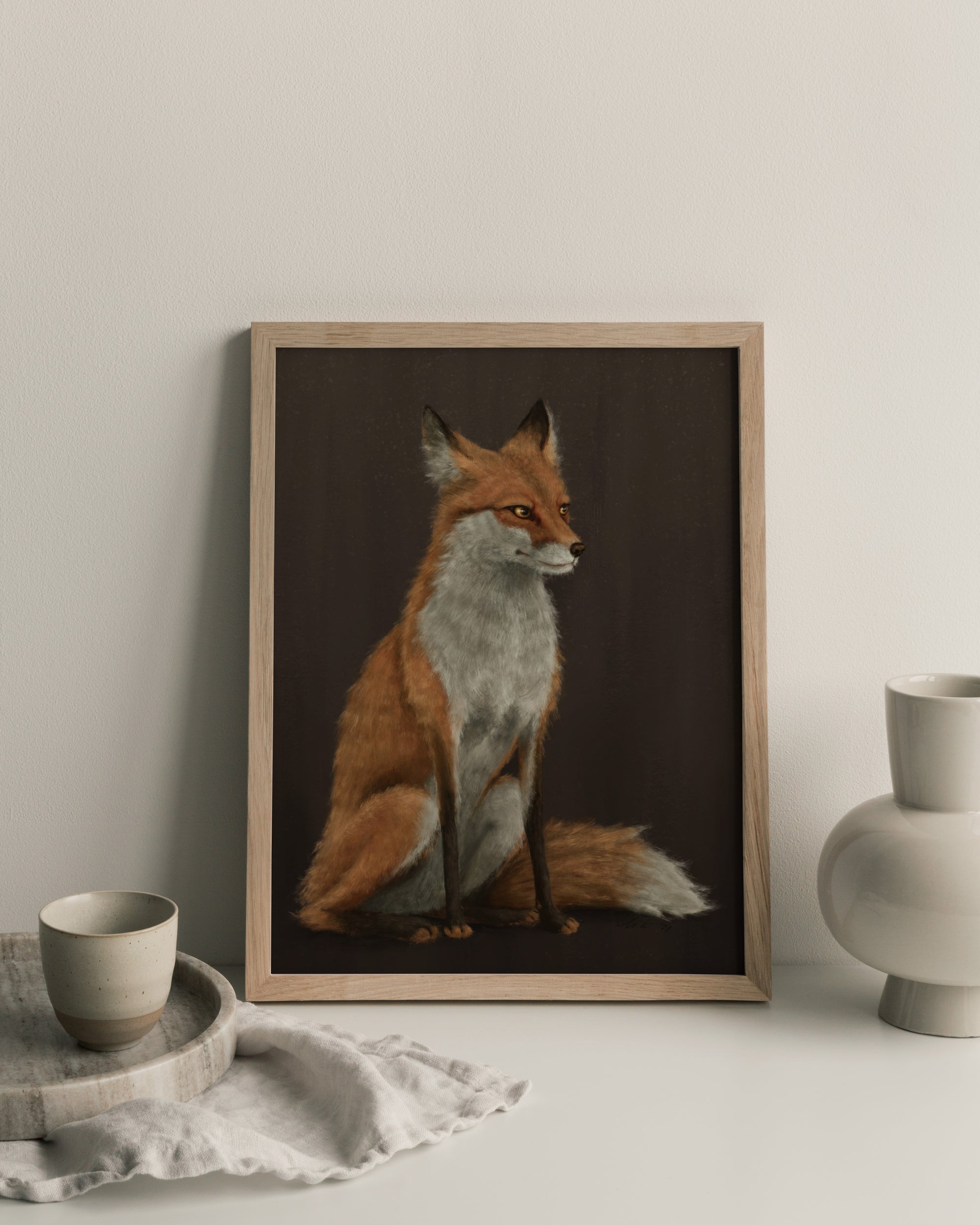 "The Woodland Fox - Brown Edition" by Catherine Hébert - Red Fox Fine Art Print - Brown Edition