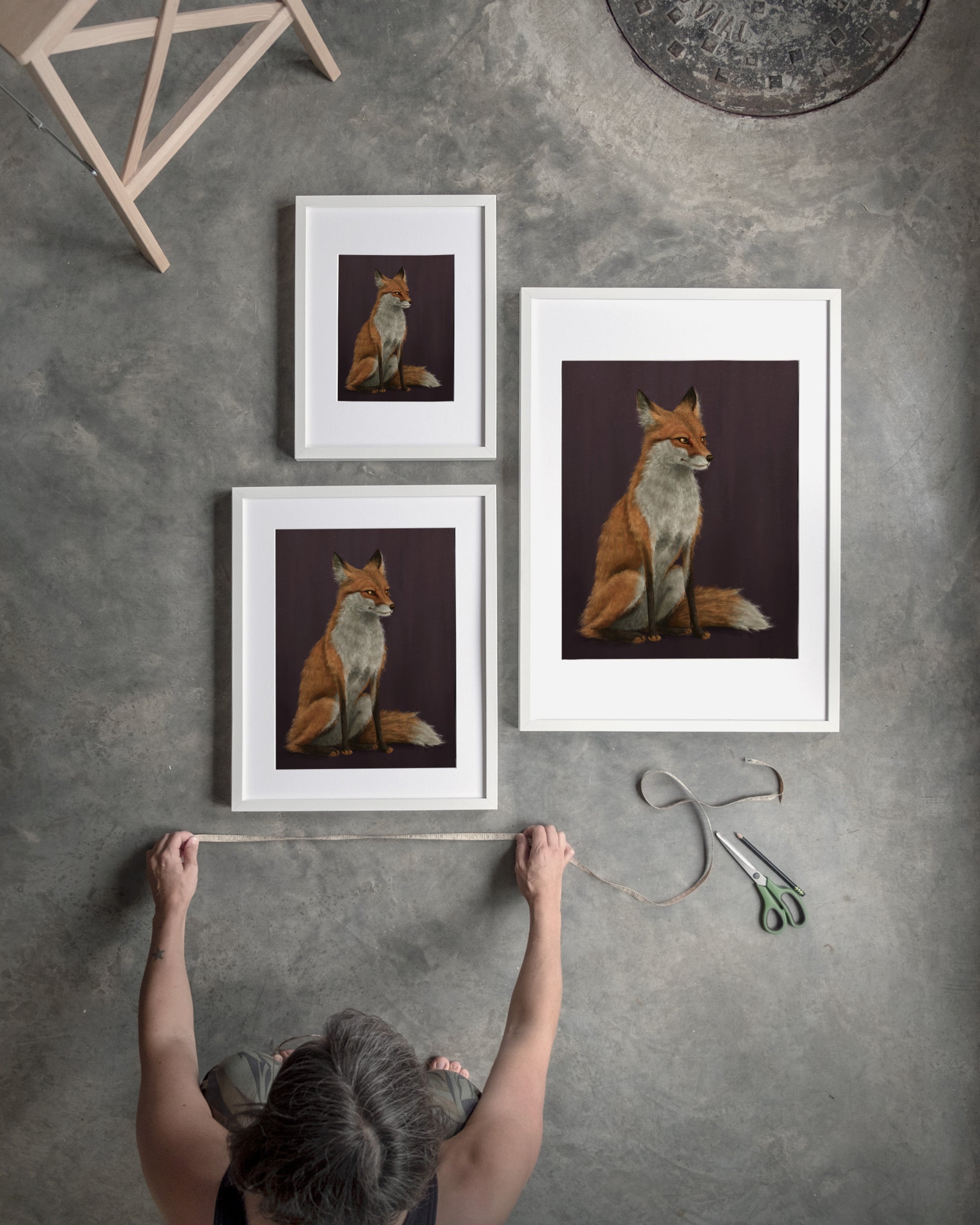 "The Woodland Fox - Burgundy Edition" by Catherine Hébert - Red Fox Fine Art Print - Burgundy Edition