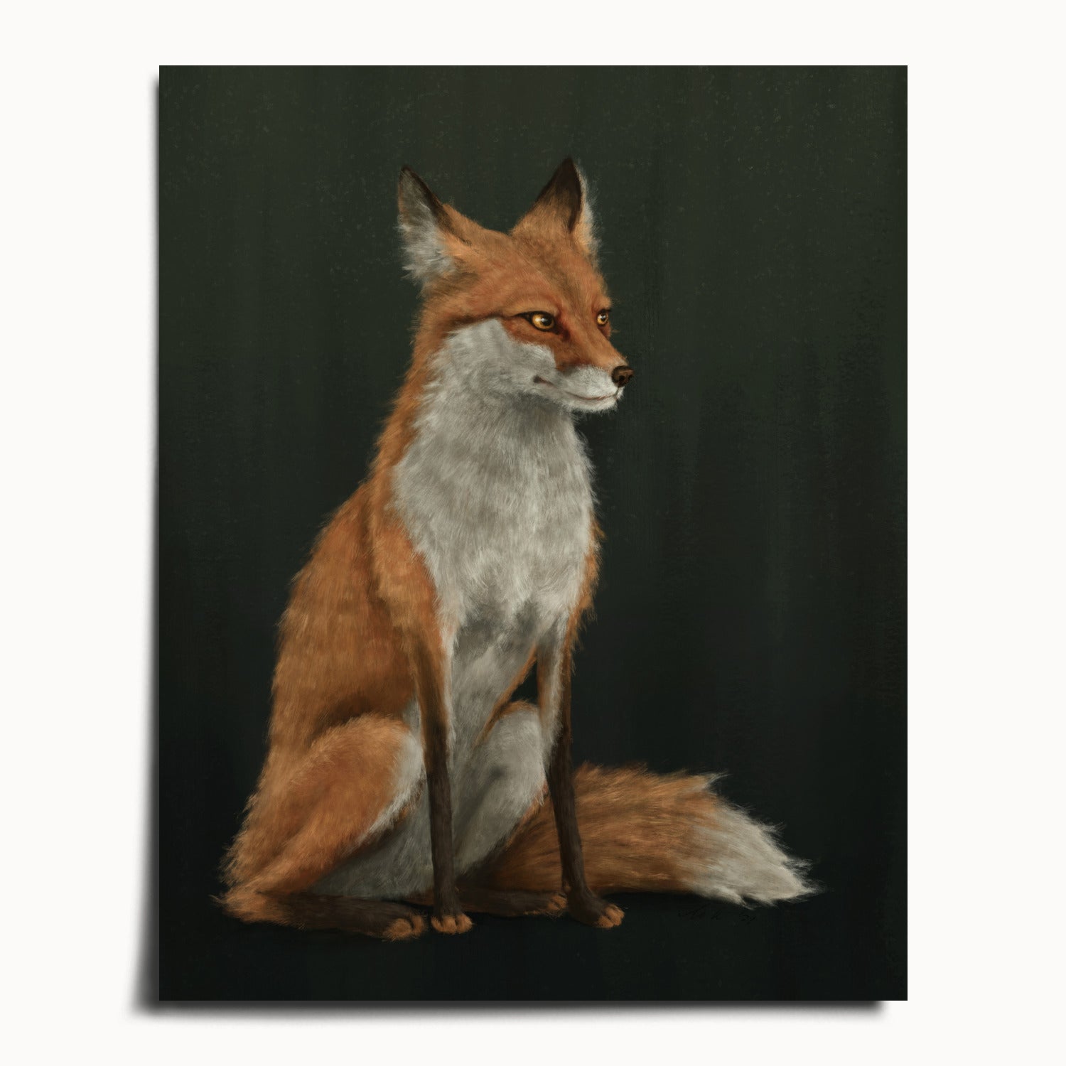 "The Woodland Fox" by Catherine Hébert - Red Fox Fine Art Print - 40"x50" size