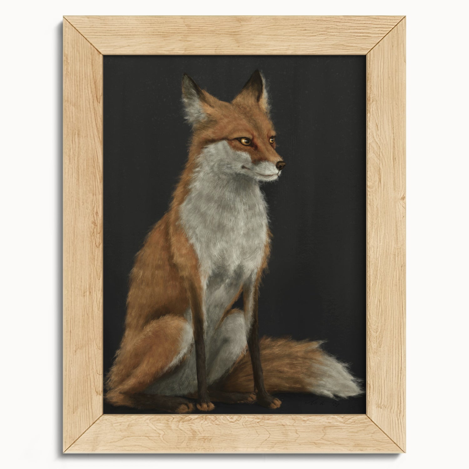 "The Woodland Fox - Black Edition" by Catherine Hébert - Red Fox Fine Art Print - Black Edition - 5"x7" size