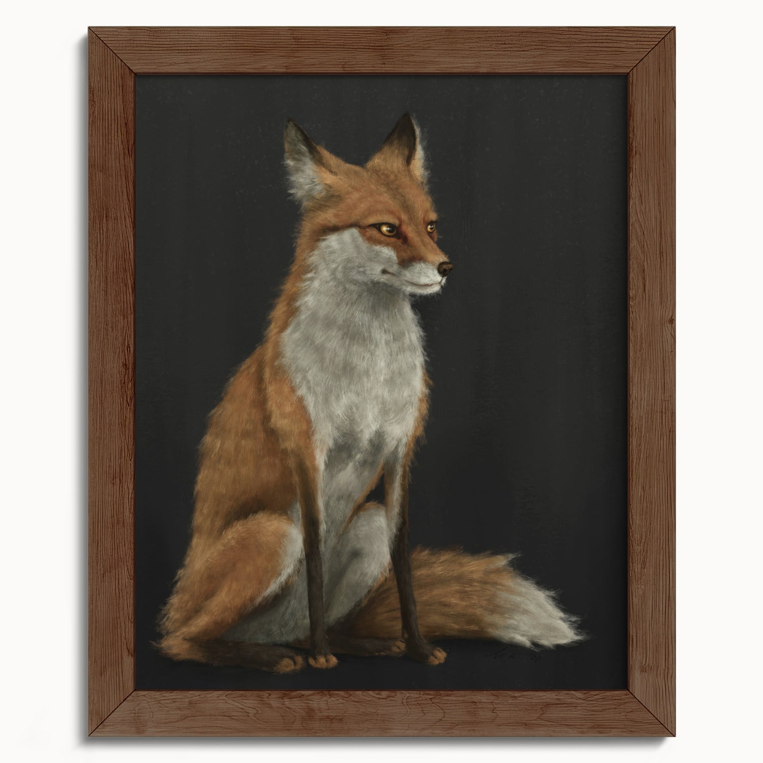"The Woodland Fox - Black Edition" by Catherine Hébert - Red Fox Fine Art Print - Black Edition - 8"x10" size