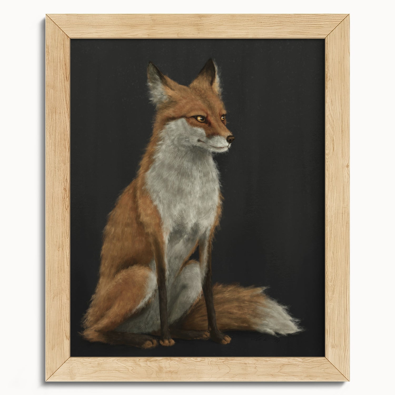 "The Woodland Fox - Black Edition" by Catherine Hébert - Red Fox Fine Art Print - Black Edition - 8"x10" size