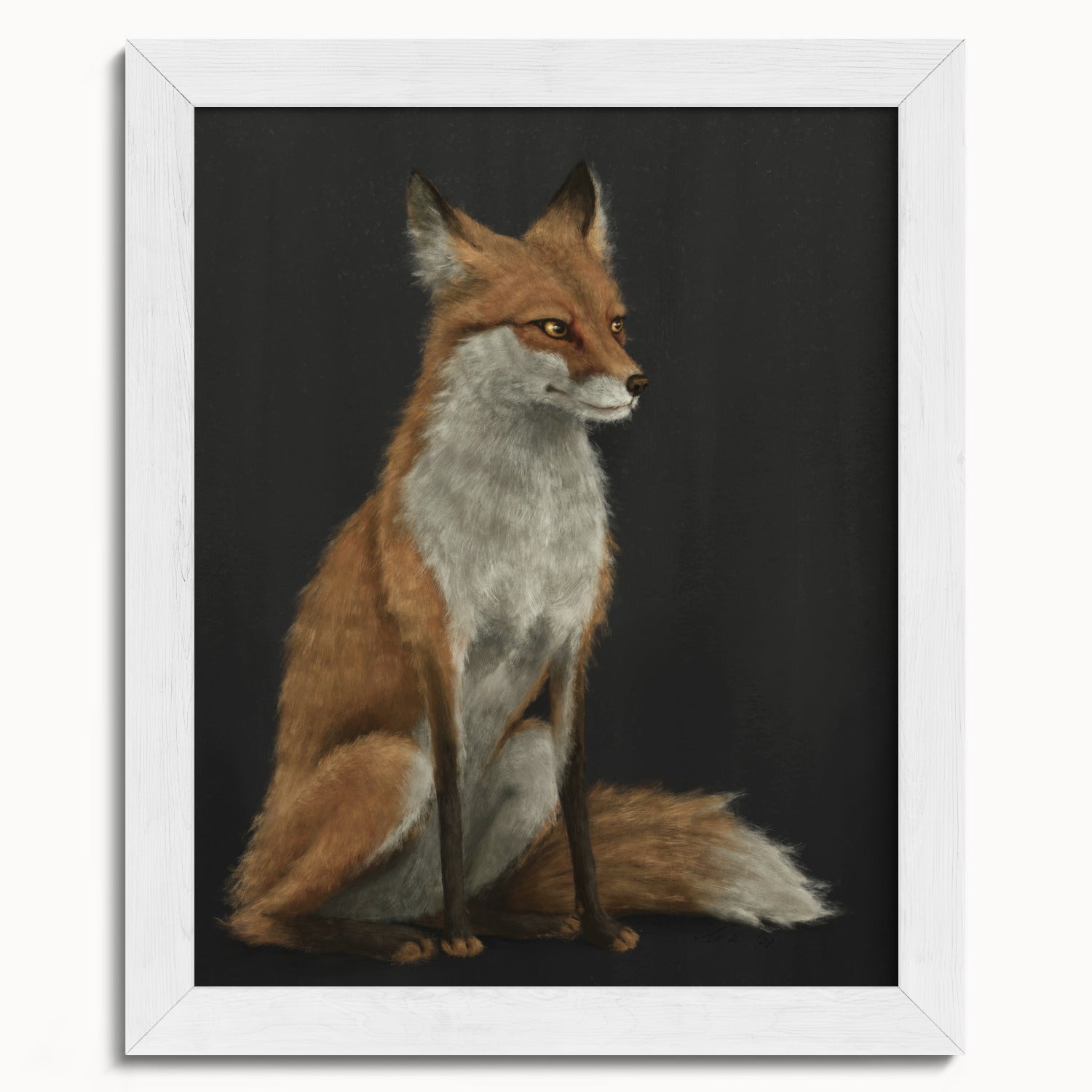 "The Woodland Fox - Black Edition" by Catherine Hébert - Red Fox Fine Art Print - Black Edition - 8"x10" size
